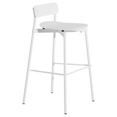 Sgabello da bar Petite Friture Large Fromme in alluminio bianco di Tom Chung