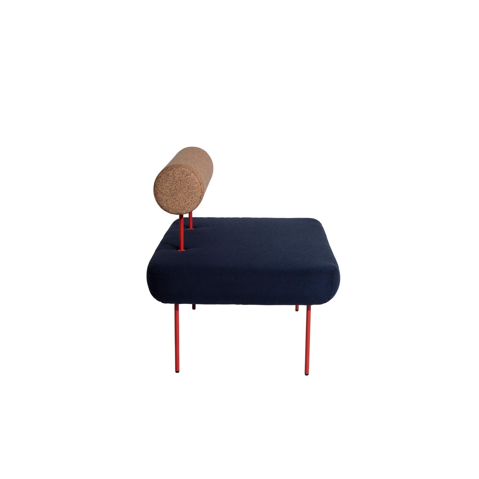 European Petite Friture Large Hoff Armchair in Blue and Brown by Morten & Jonas, 2015 For Sale