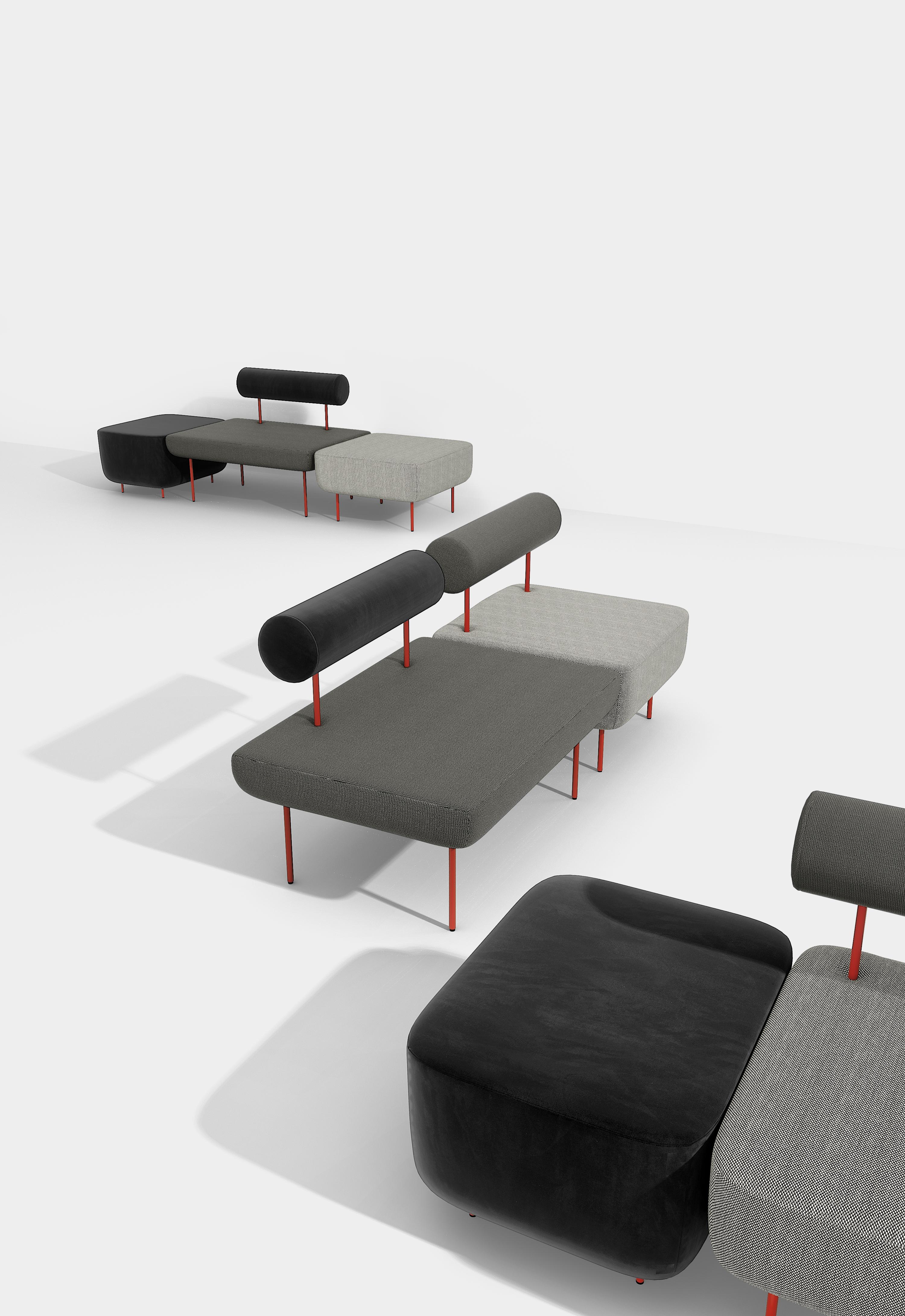 XXIe siècle et contemporain Petite Friture fauteuil Hoff de taille moyenne gris-noir de Morten & Jonas, 2015 en vente