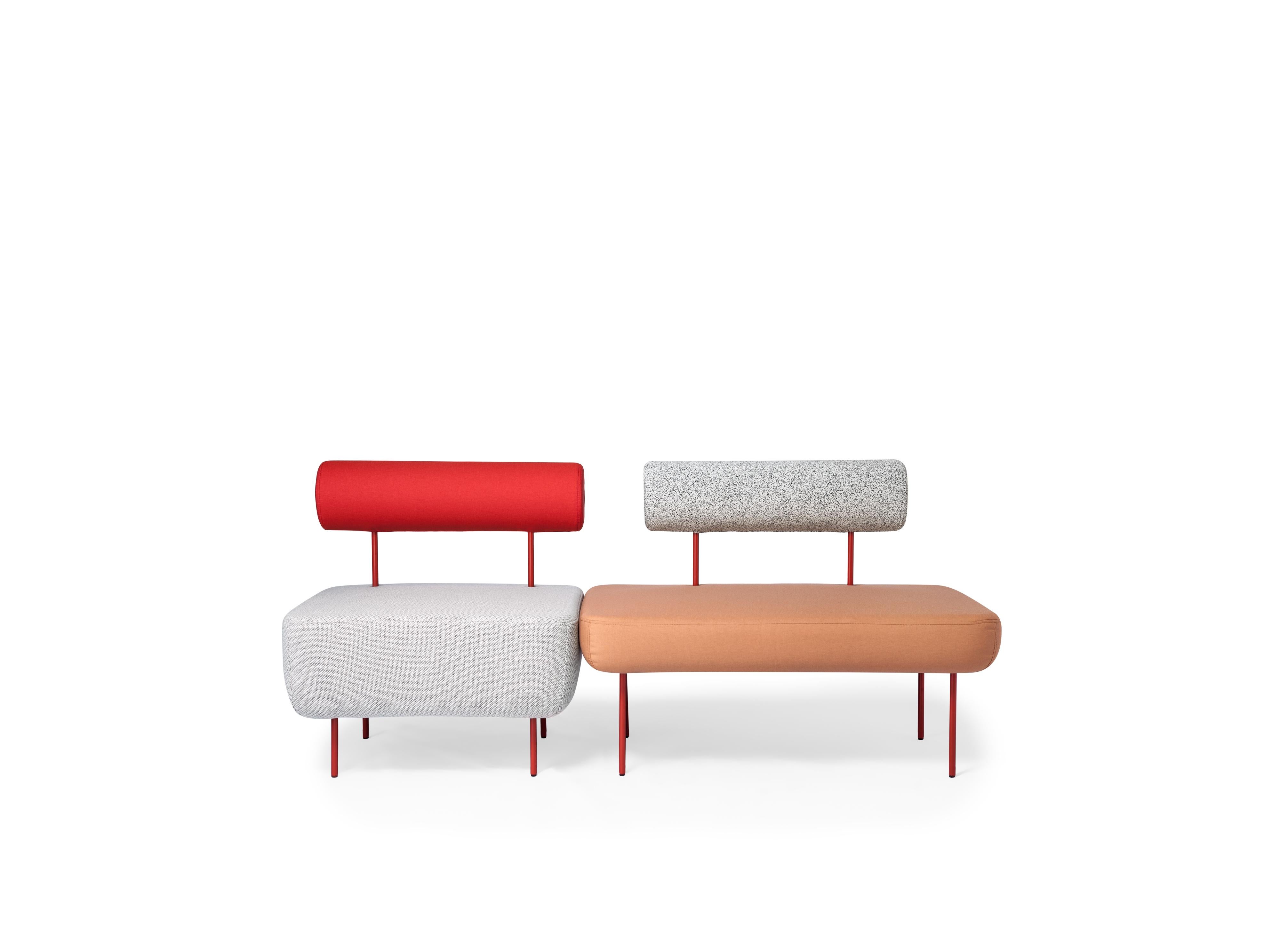 Contemporary Petite Friture Medium Hoff Armchair in White and Red by Morten & Jonas, 2015 For Sale
