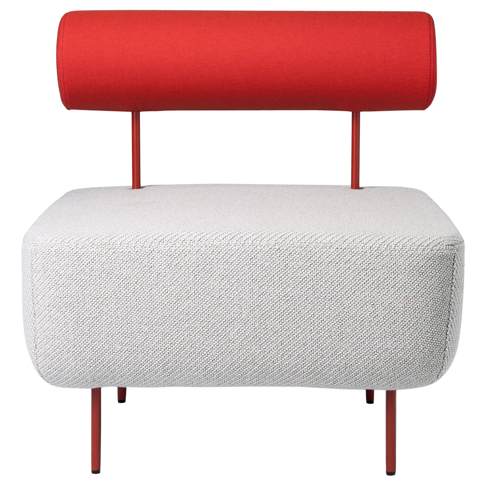 Poltrona Petite Friture Medium Hoff in bianco e rosso di Morten & Jonas, 2015