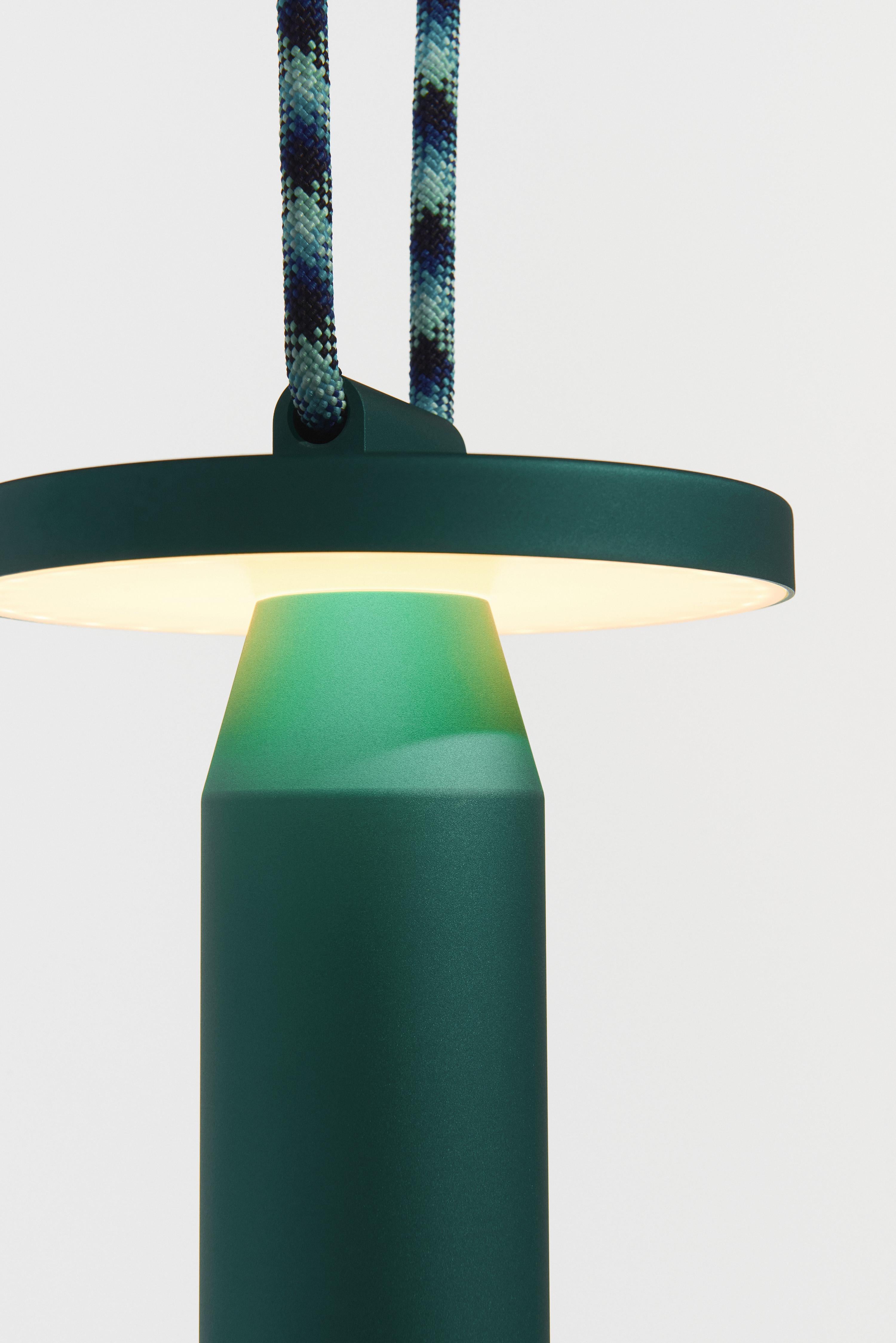 Petite Friture Quasar Portable Table Lamp in Emerald Green Aluminium by Samy Rio For Sale 2