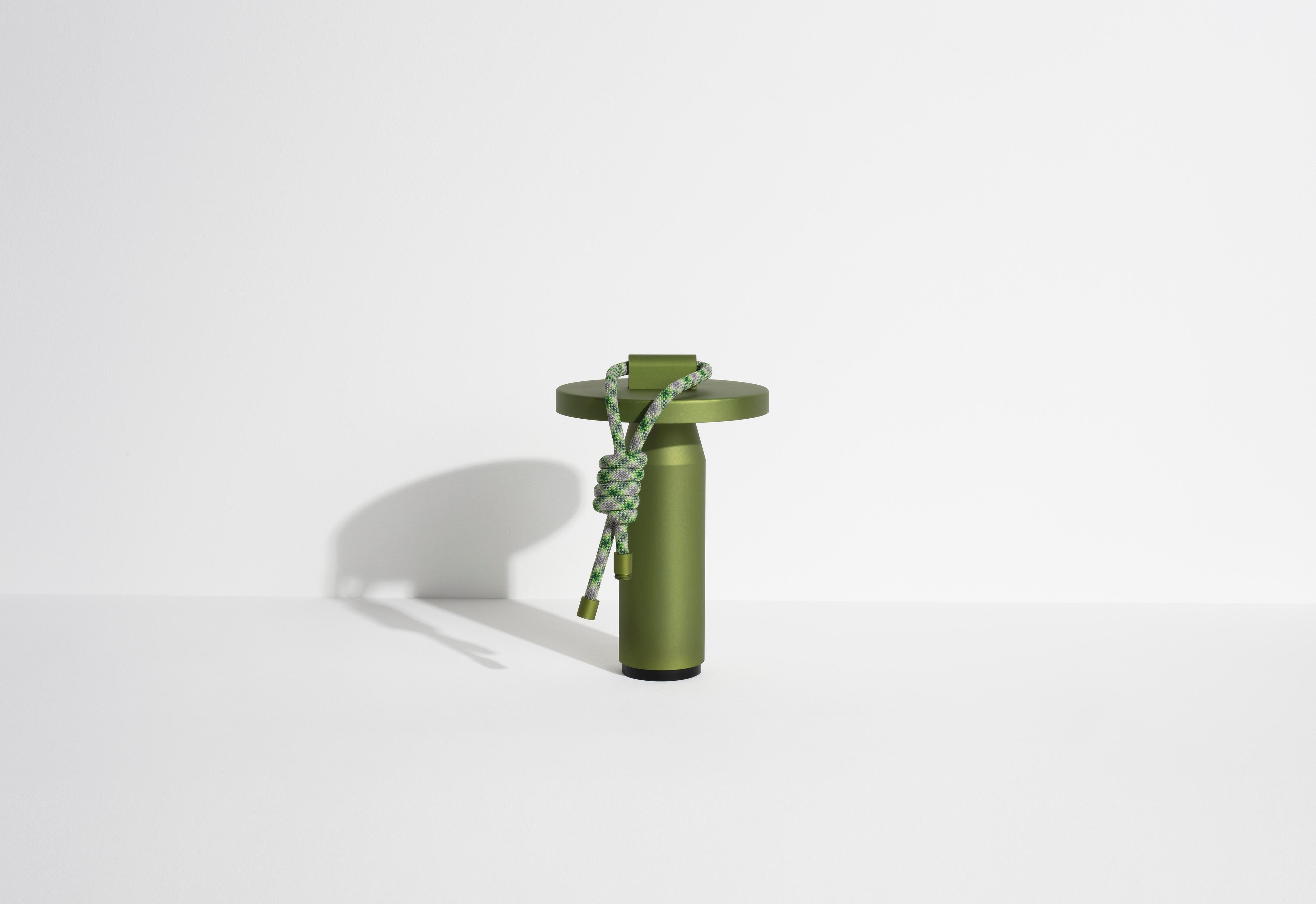 Petite Friture Quasar Portable Table Lamp in Olive Green Aluminium by Samy Rio In New Condition For Sale In Brooklyn, NY