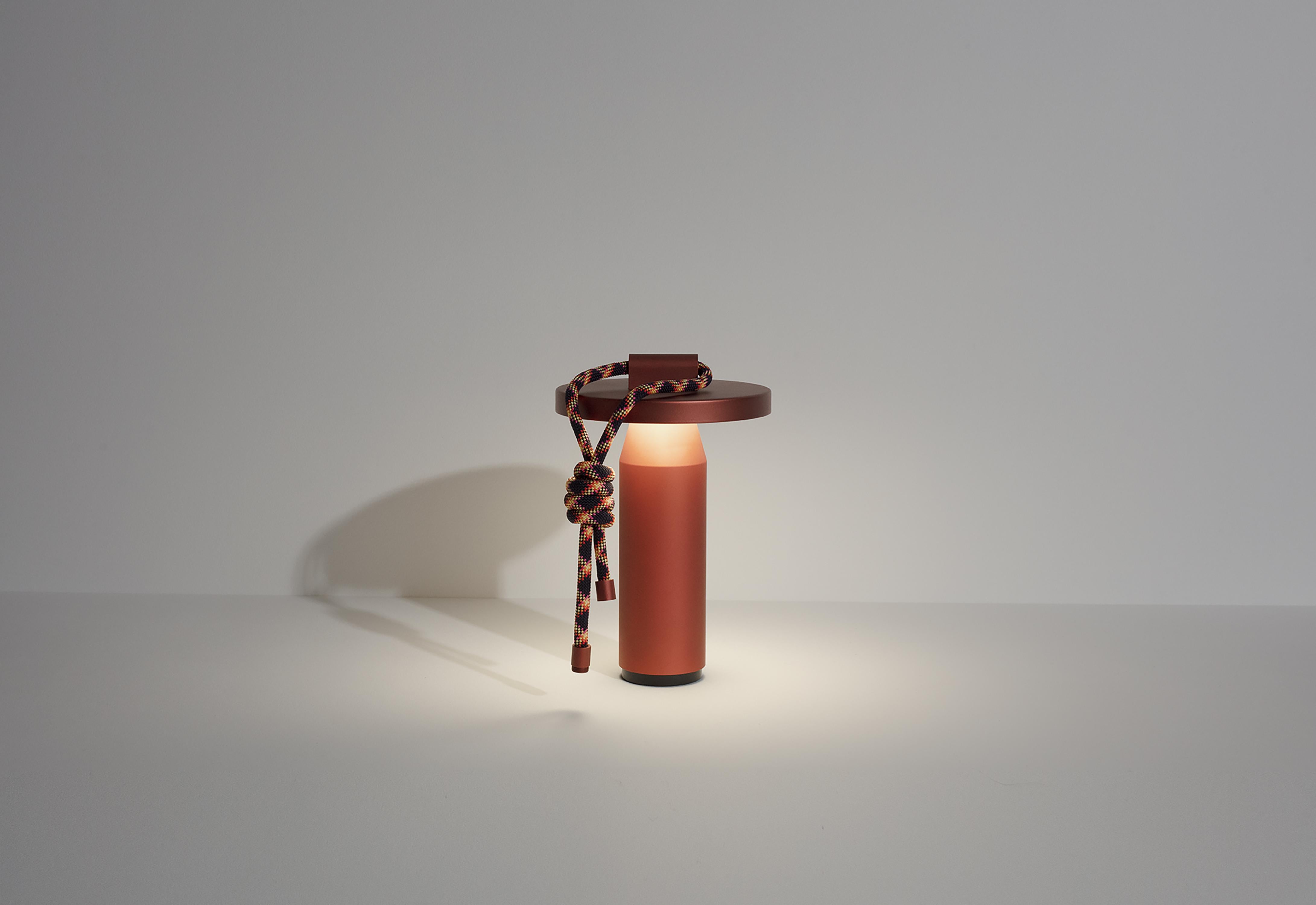 Contemporary Petite Friture Quasar Portable Table Lamp in Sienna Aluminium by Samy Rio For Sale