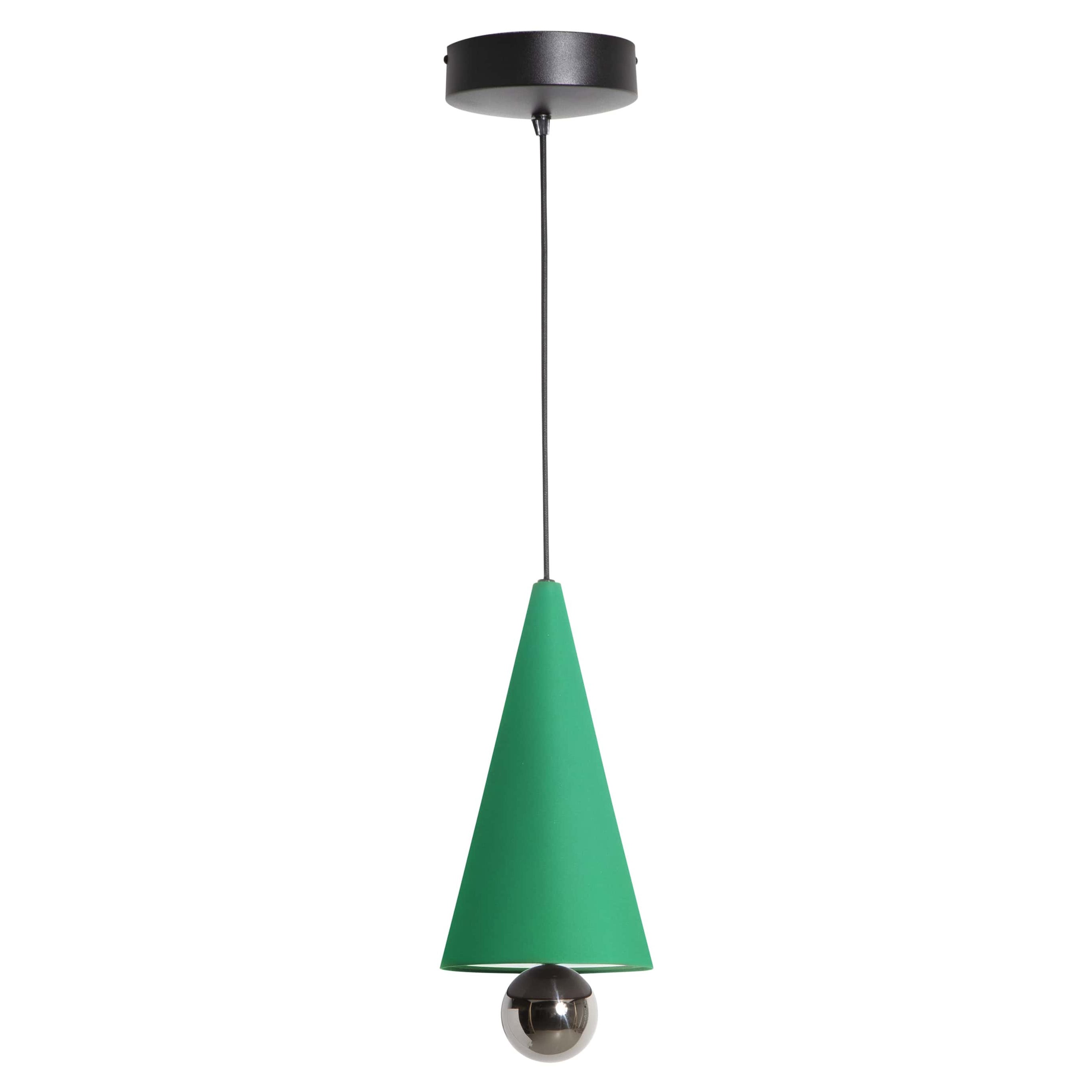 Petite Friture Pequeña Lámpara Colgante LED Cereza en Aluminio Verde Menta y Titanio