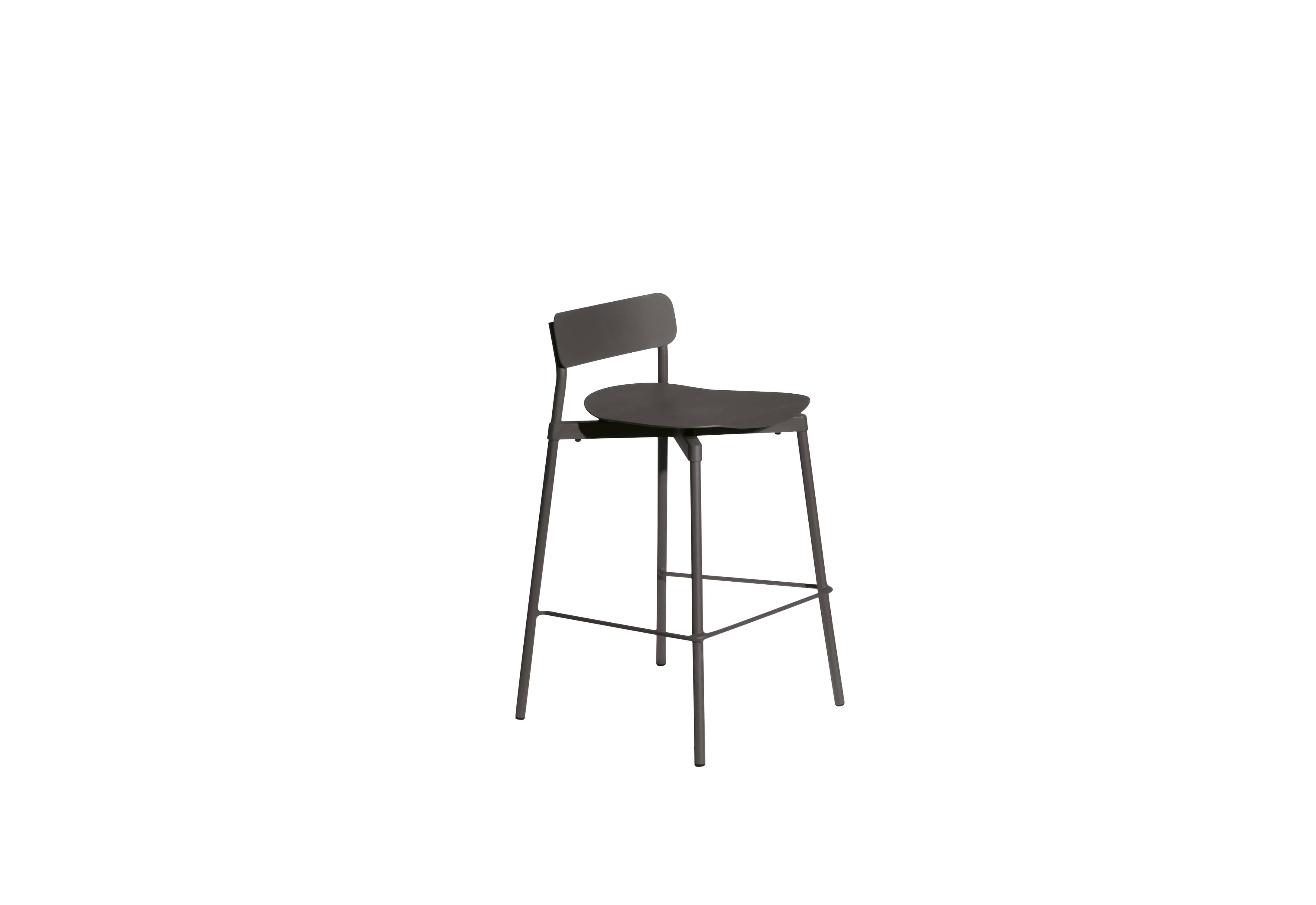 Petite Friture Small Fromme Bar stool in Black Aluminium by Tom Chung, 2020

The Fromme collection stands out by its pure line and compact design. Absorbers placed under the seating gives a soft and very comfortable flexibility to seats. Made from