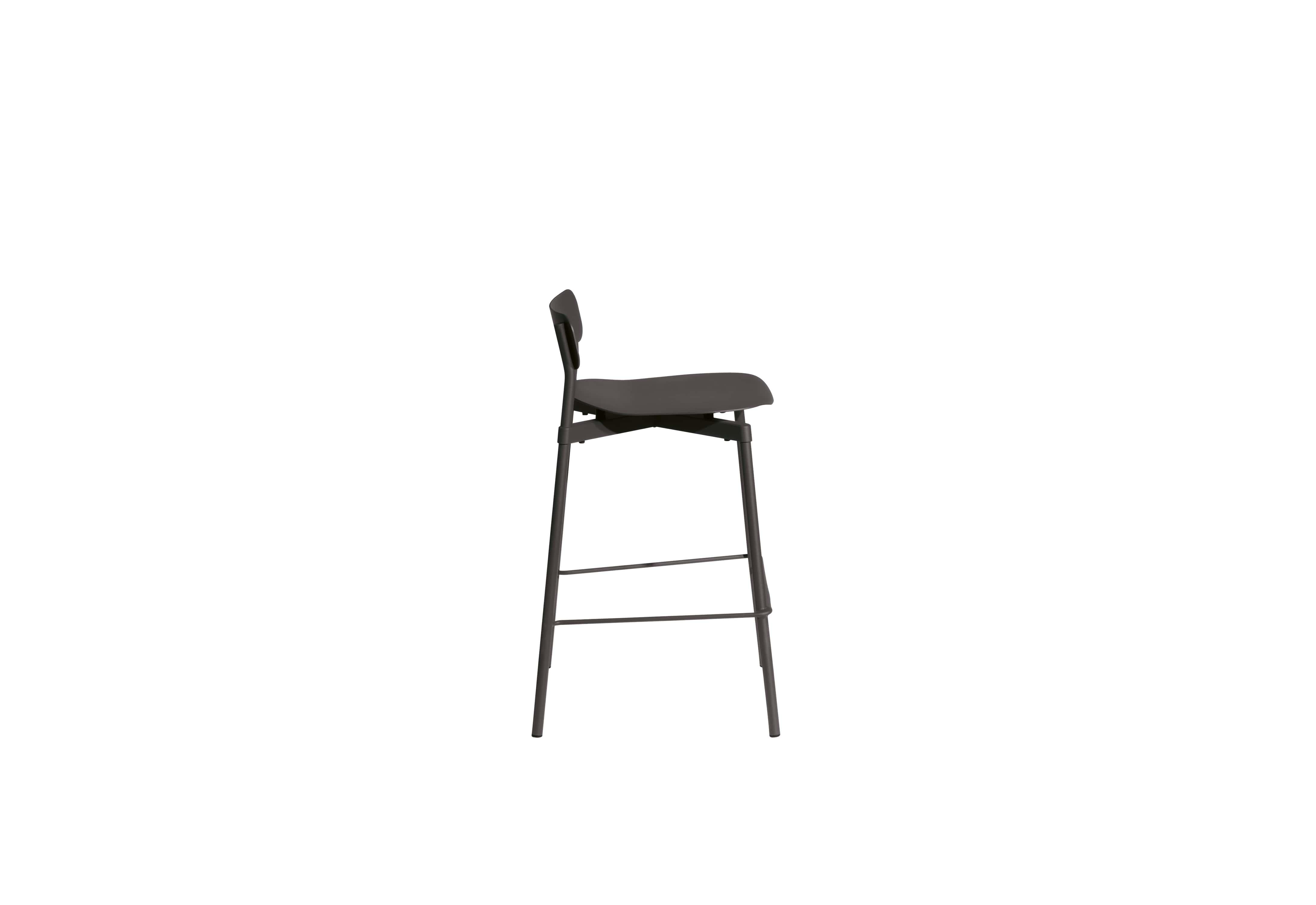 Chinese Petite Friture Small Fromme Bar Stool in Black Aluminium by Tom Chung For Sale