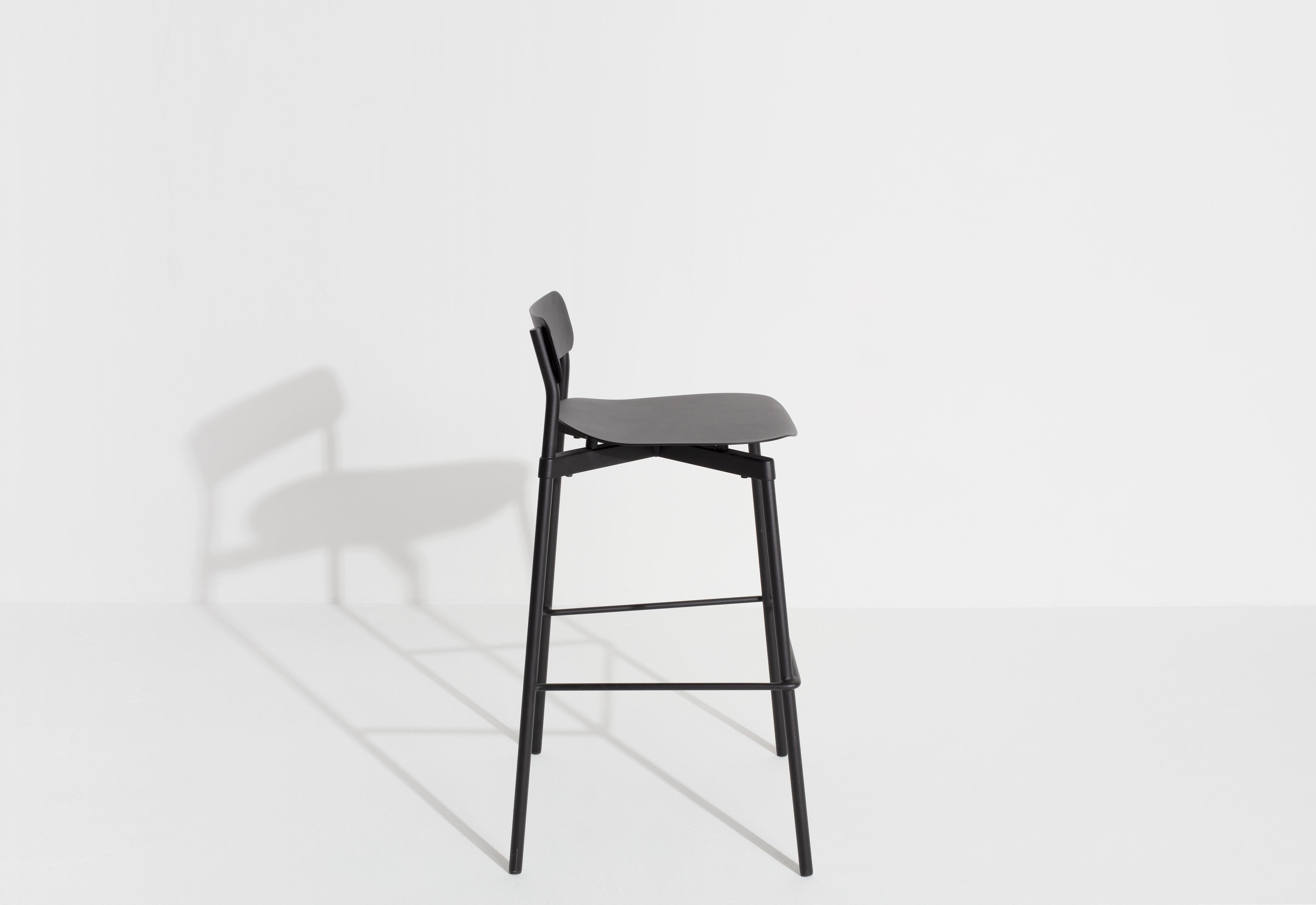 Contemporary Petite Friture Small Fromme Bar Stool in Black Aluminium by Tom Chung For Sale