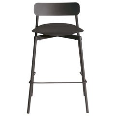 Kleiner Friture-Barhocker aus schwarzem Aluminium von Tom Chung
