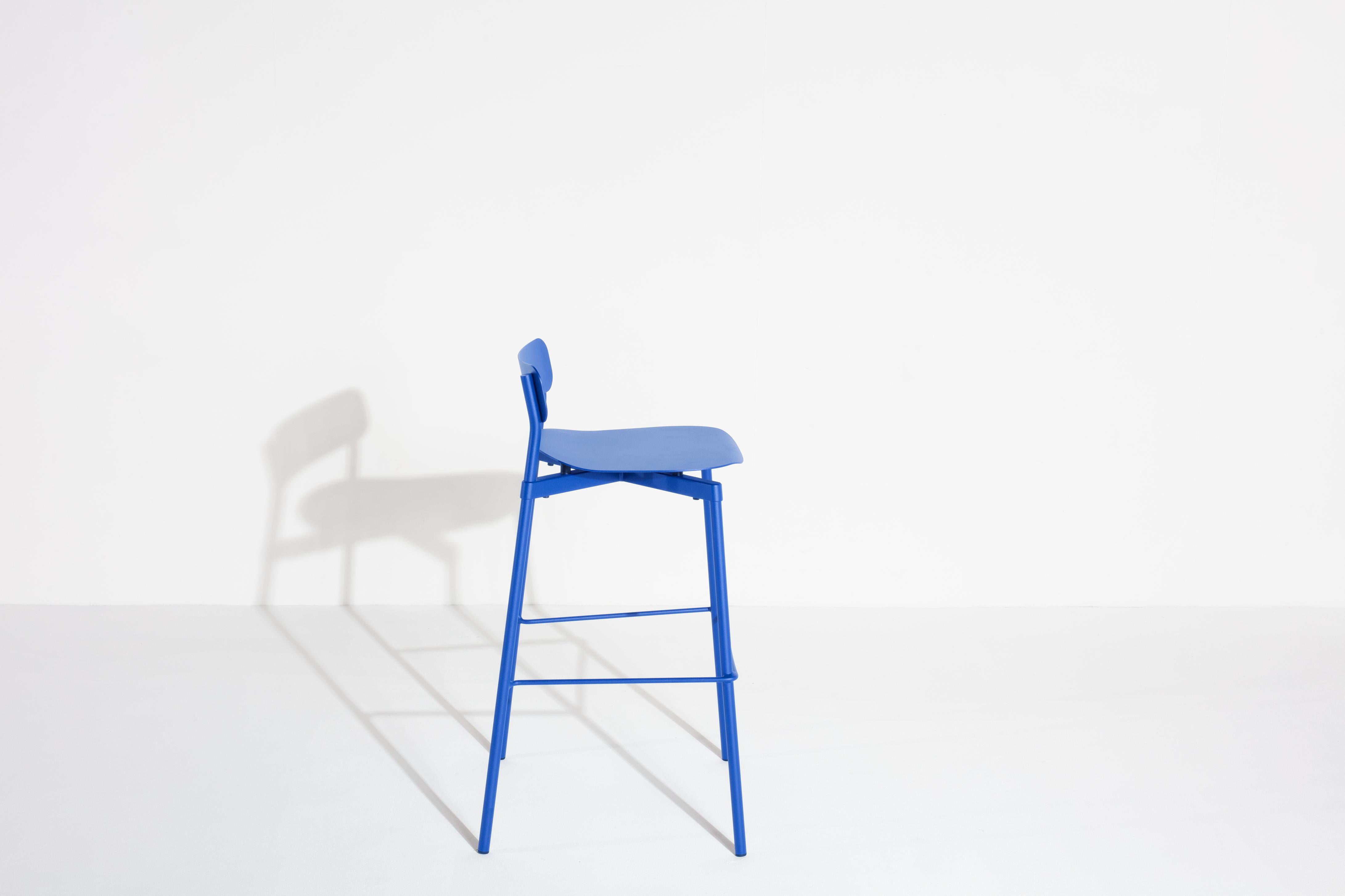 Petite Friture Small Fromme Bar Stool in Blue Aluminium by Tom Chung In New Condition For Sale In Brooklyn, NY