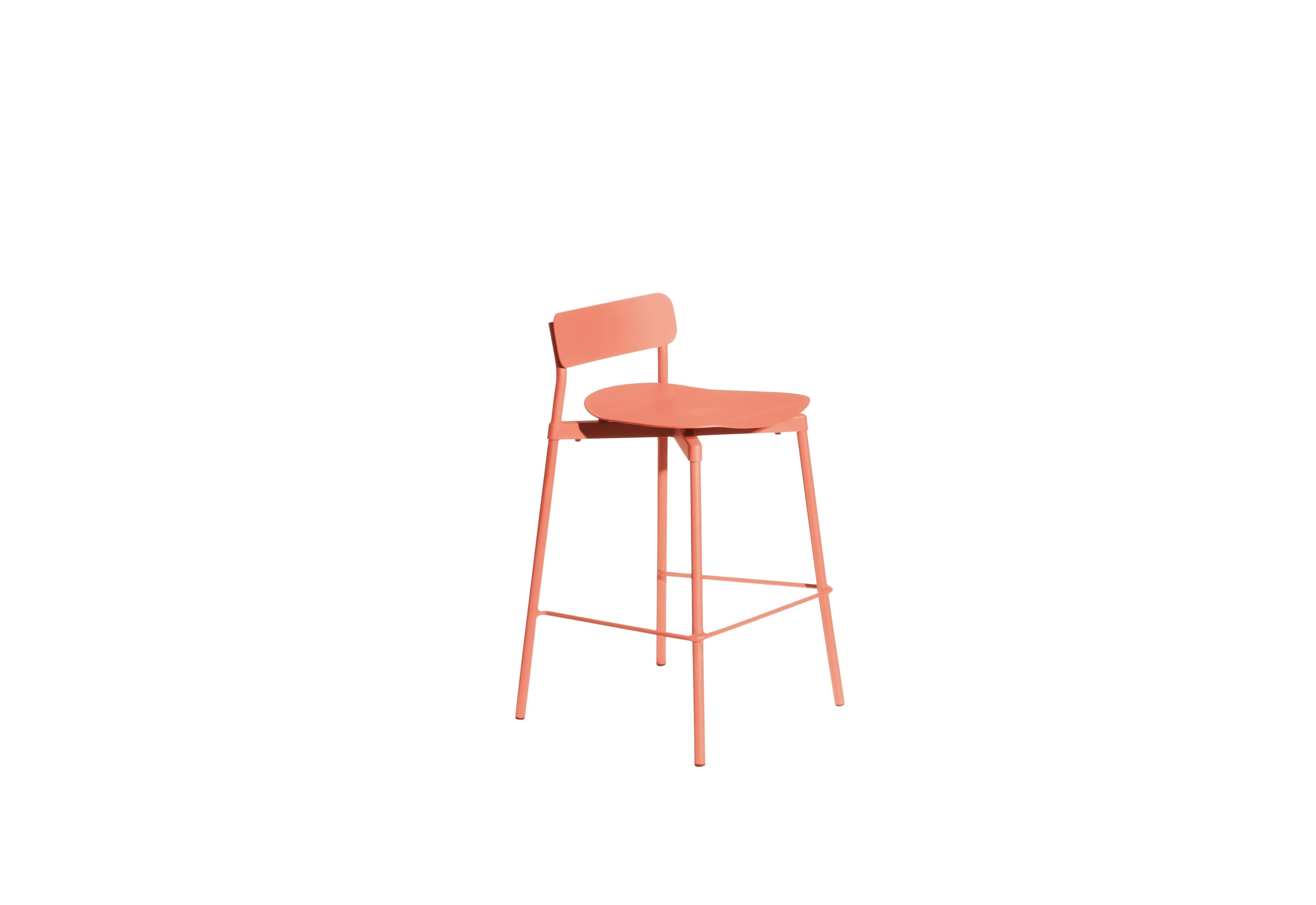 Petite Friture Small Fromme Bar stool in Coral Aluminium by Tom Chung, 2020

The Fromme collection stands out by its pure line and compact design. Absorbers placed under the seating gives a soft and very comfortable flexibility to seats. Made from