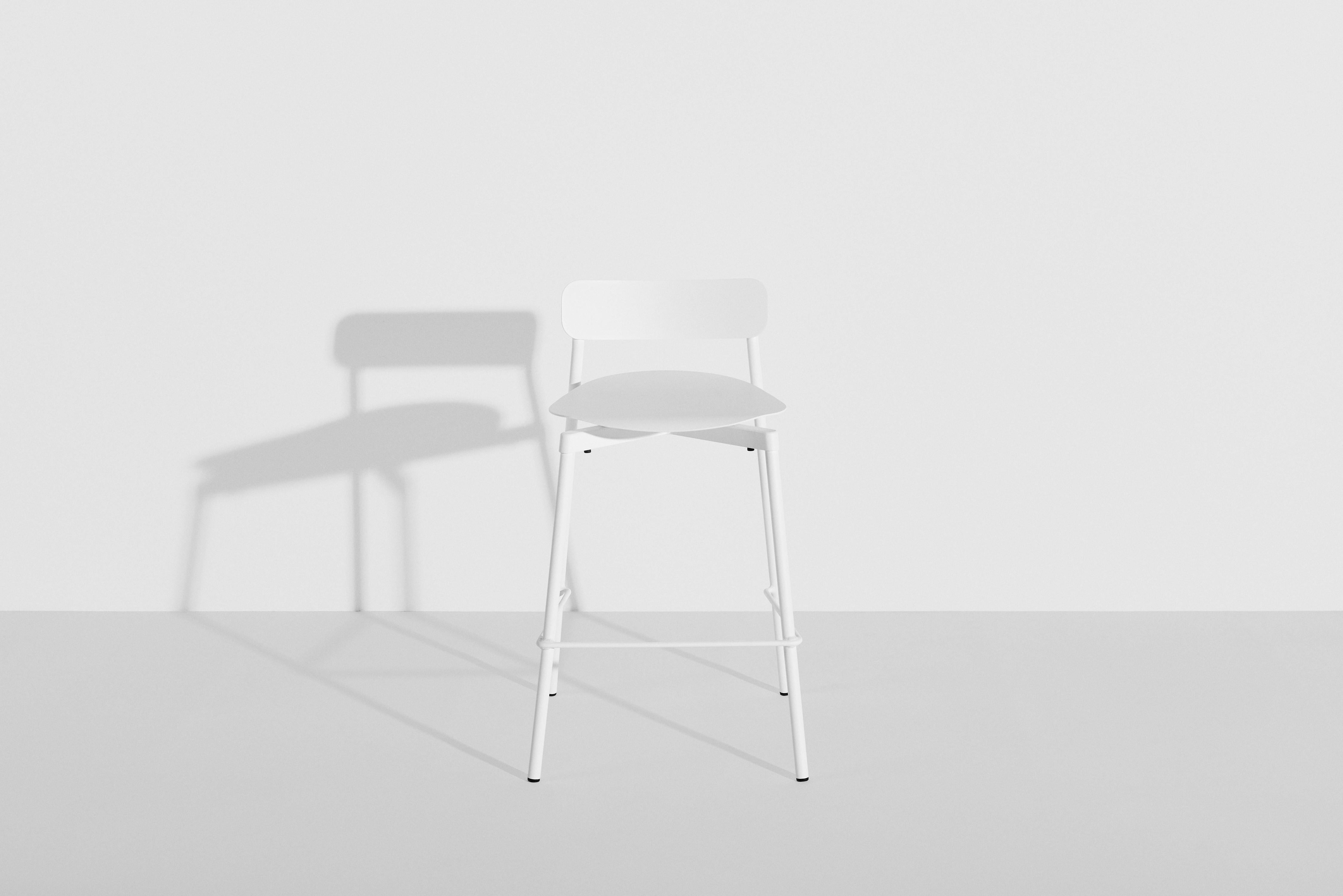 Petite Friture Small Fromme Bar Stool in White Aluminium by Tom Chung In New Condition For Sale In Brooklyn, NY