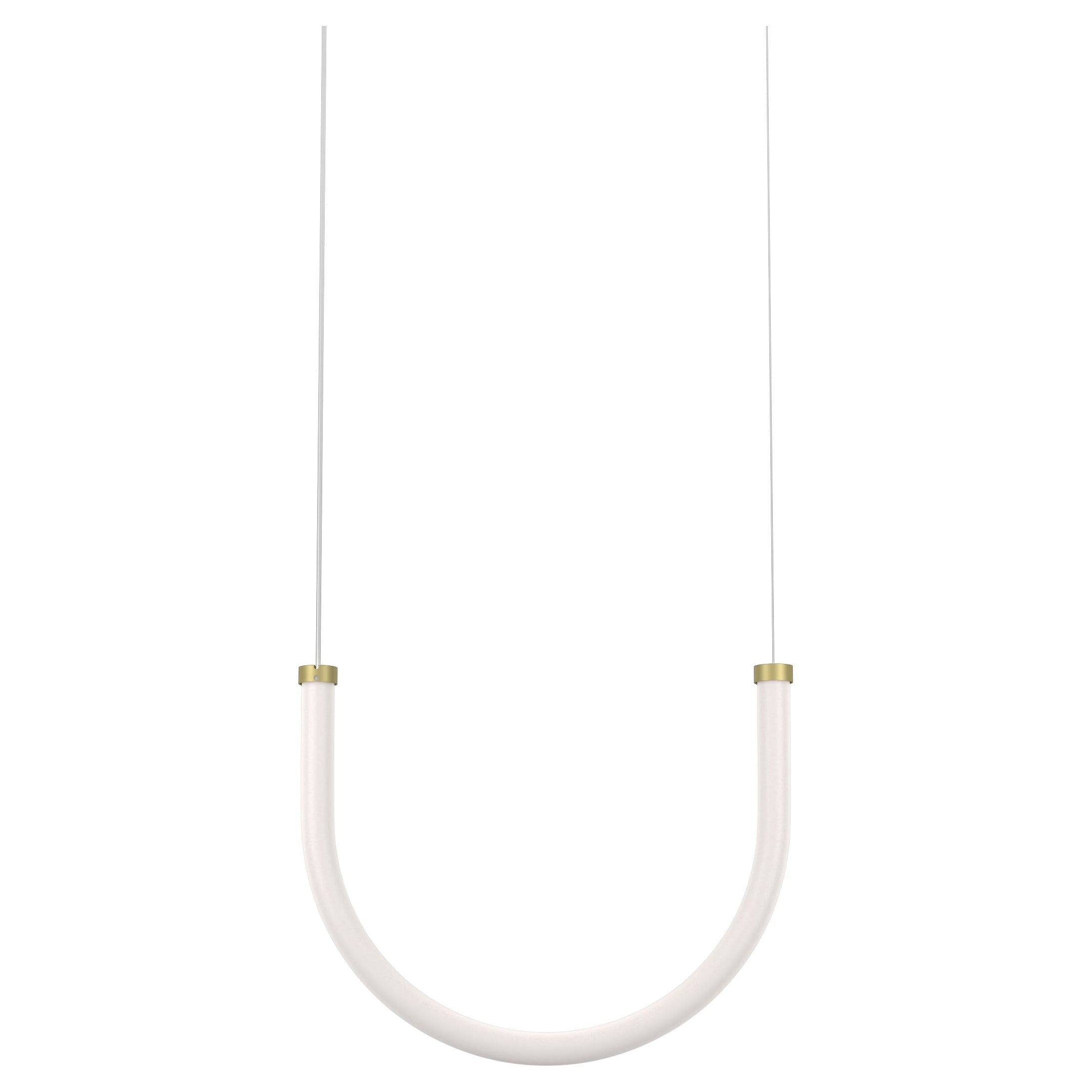 Petite Friture Unseen Pendant Lamp U in Brass Transluscent with Curved LED-Light