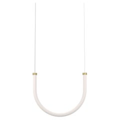 Petite Friture Unseen Pendant Lamp U in Brass Transluscent with Curved LED-Light