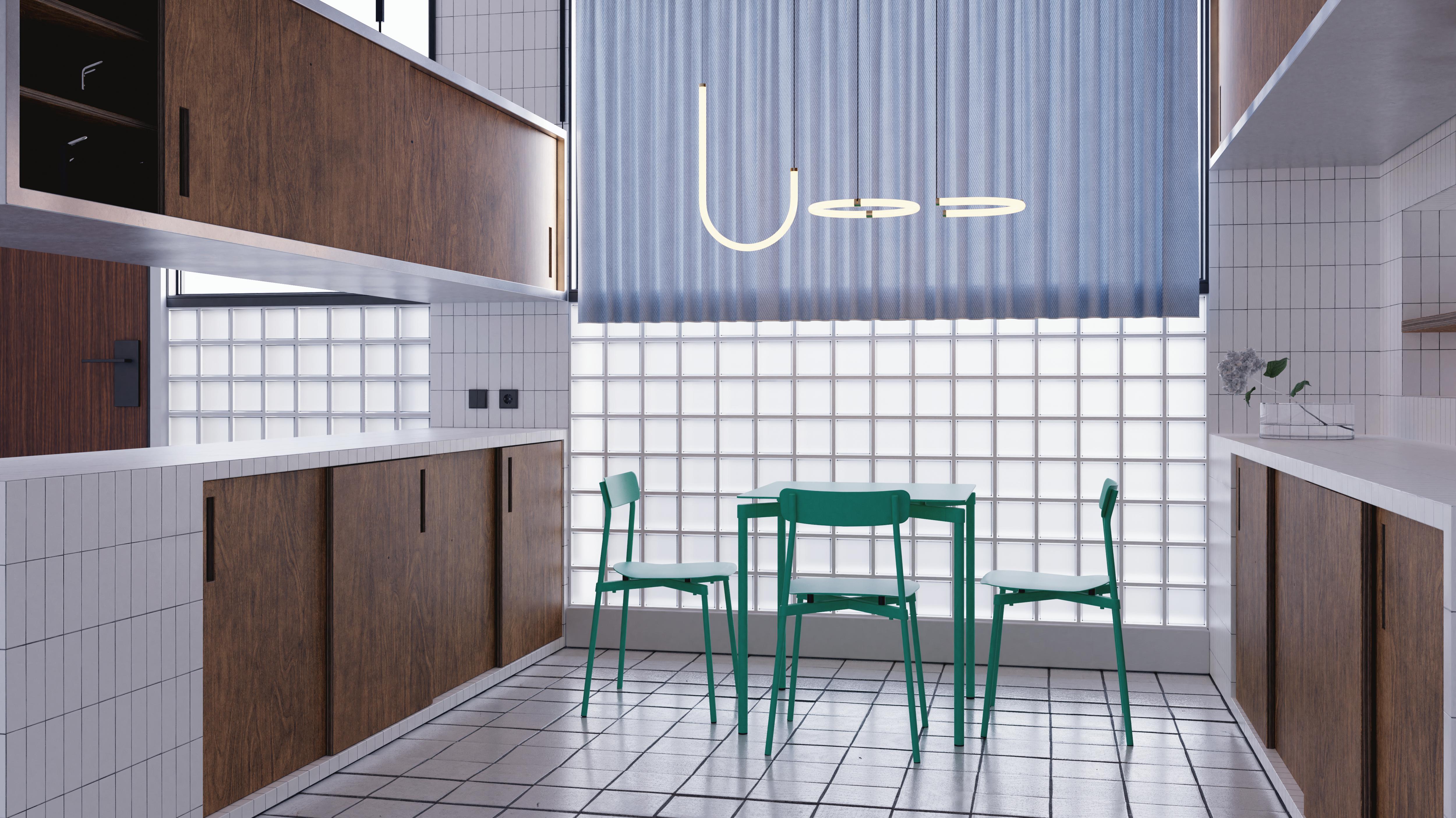 Petite Friture Unseen Triplo sistema di luci a sospensione in ottone traslucido in vendita 6