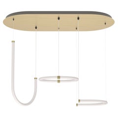Petite Friture Unseen Triple Pendant Light System in Brass Transluscent
