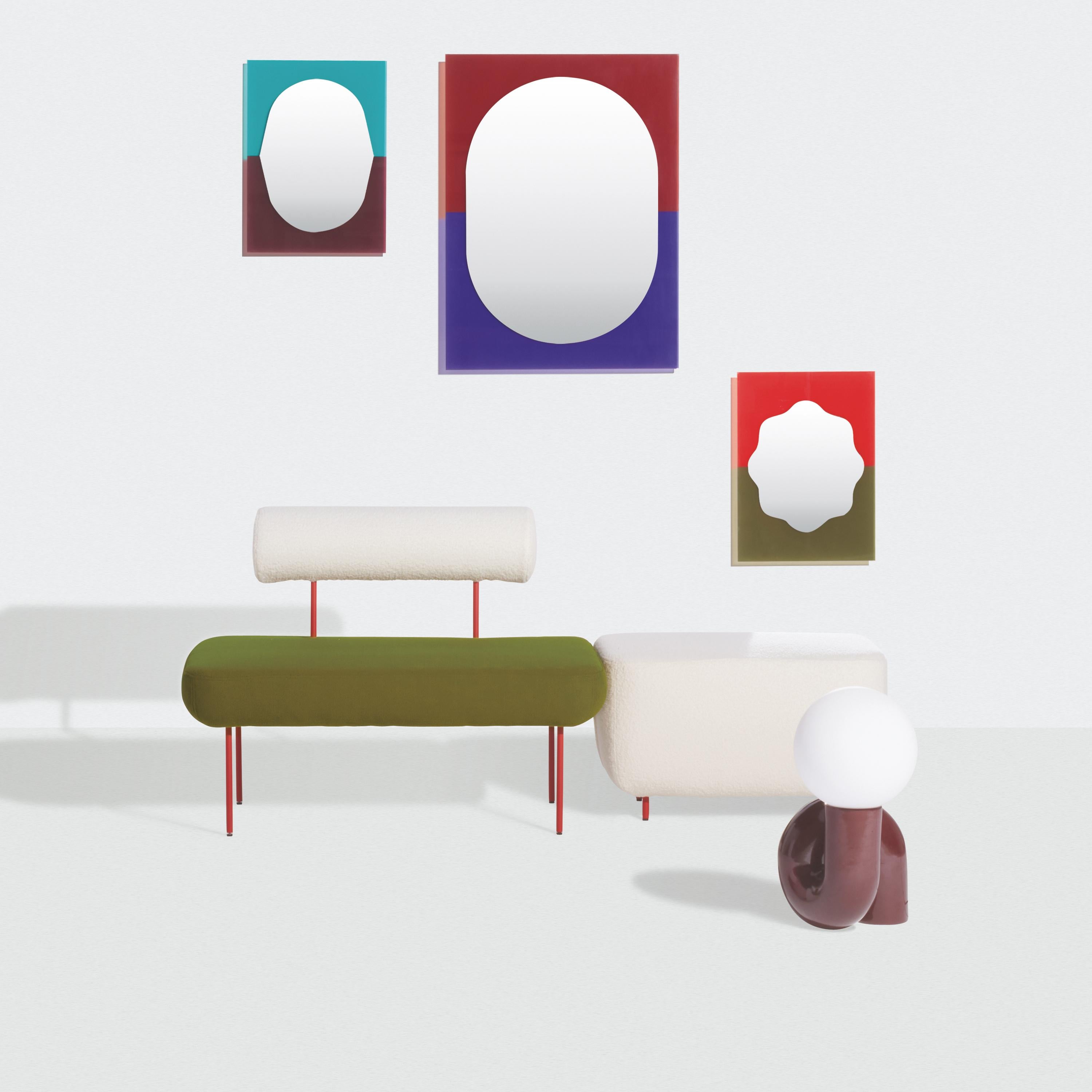 PETITE FRITURE Wander, Small Mirror, Emerald/Cherry,  Designed by Studio AC/AL In New Condition For Sale In New York, NY
