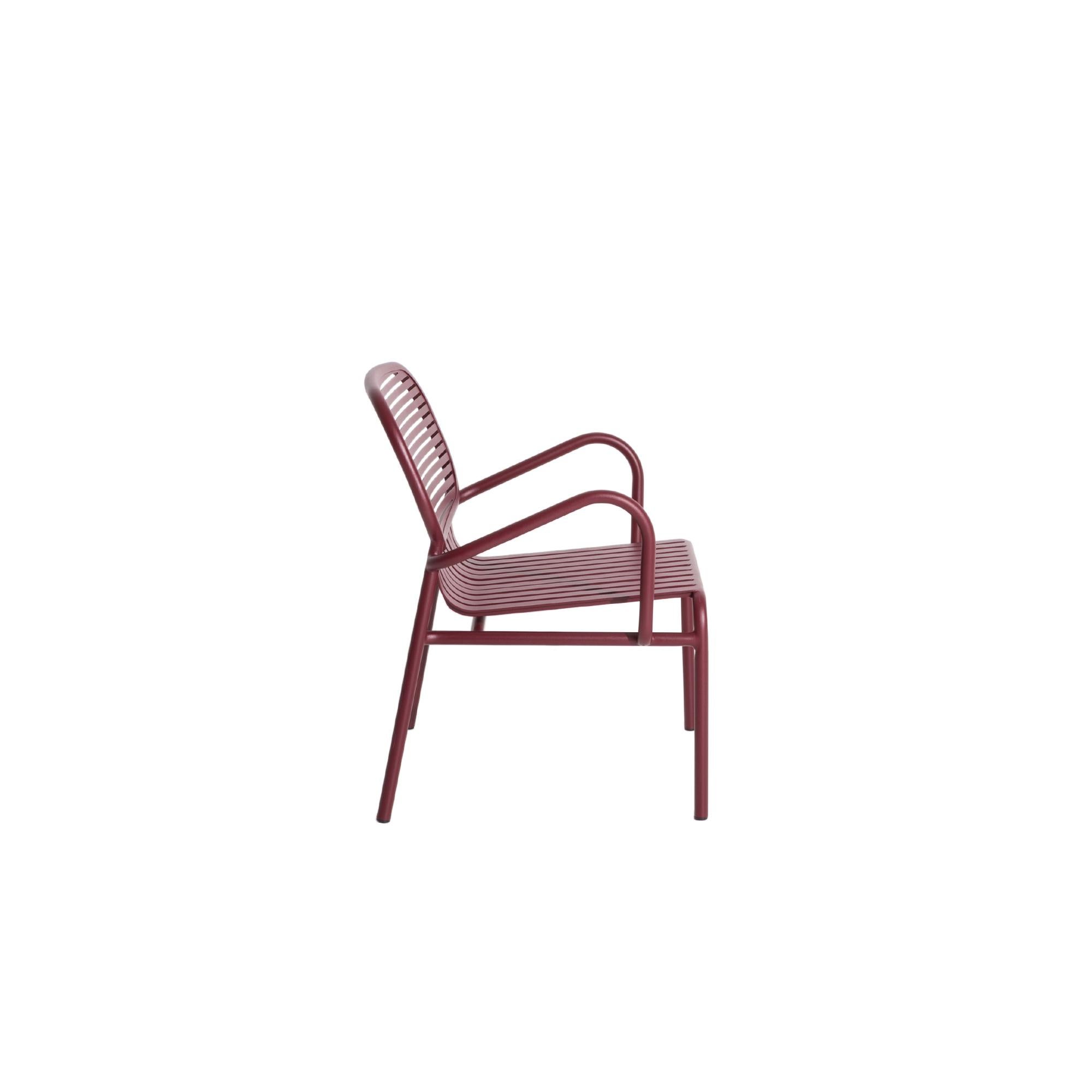 Chinese Petite Friture Week-End Armchair in Burgundy Aluminium by Studio BrichetZiegler For Sale