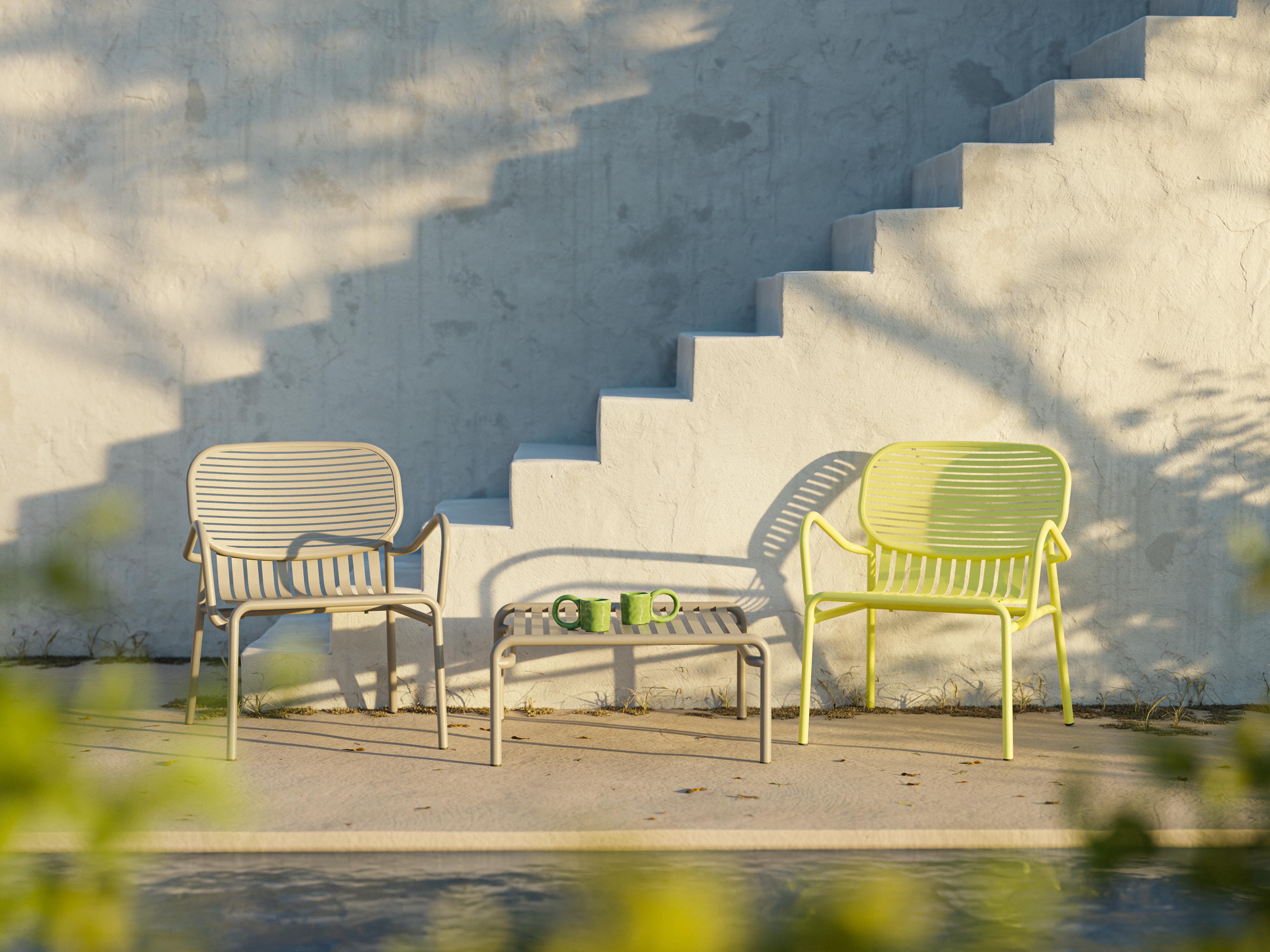 Aluminum Petite Friture Week-End Armchair in Burgundy Aluminium by Studio BrichetZiegler For Sale