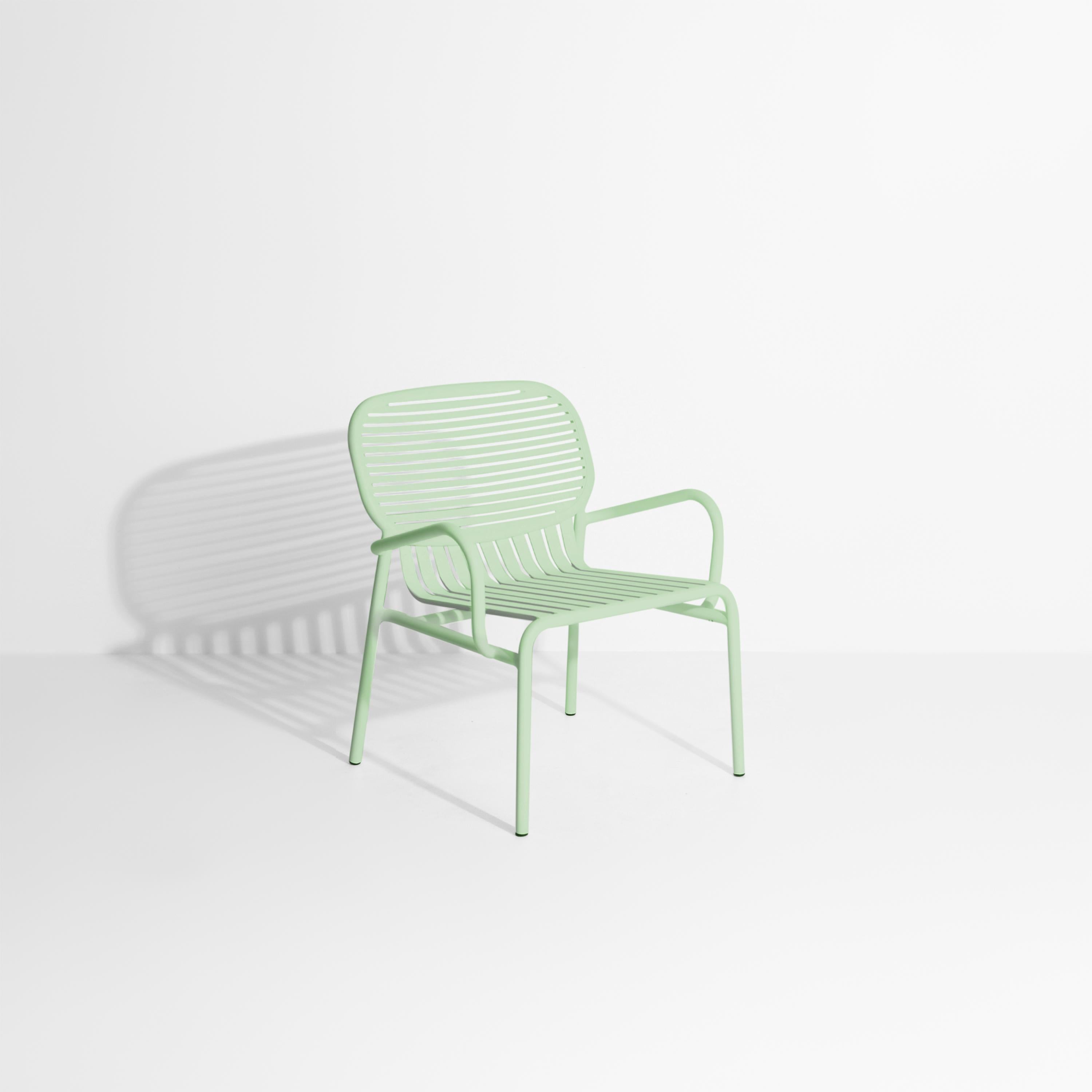 Petite Friture Week-End Armchair in Pastel Green Aluminium by Studio BrichetZiegler, 2017

The week-end collection is a full range of outdoor furniture, in aluminium grained epoxy paint, matt finish, that includes 18 functions and 8 colours for
