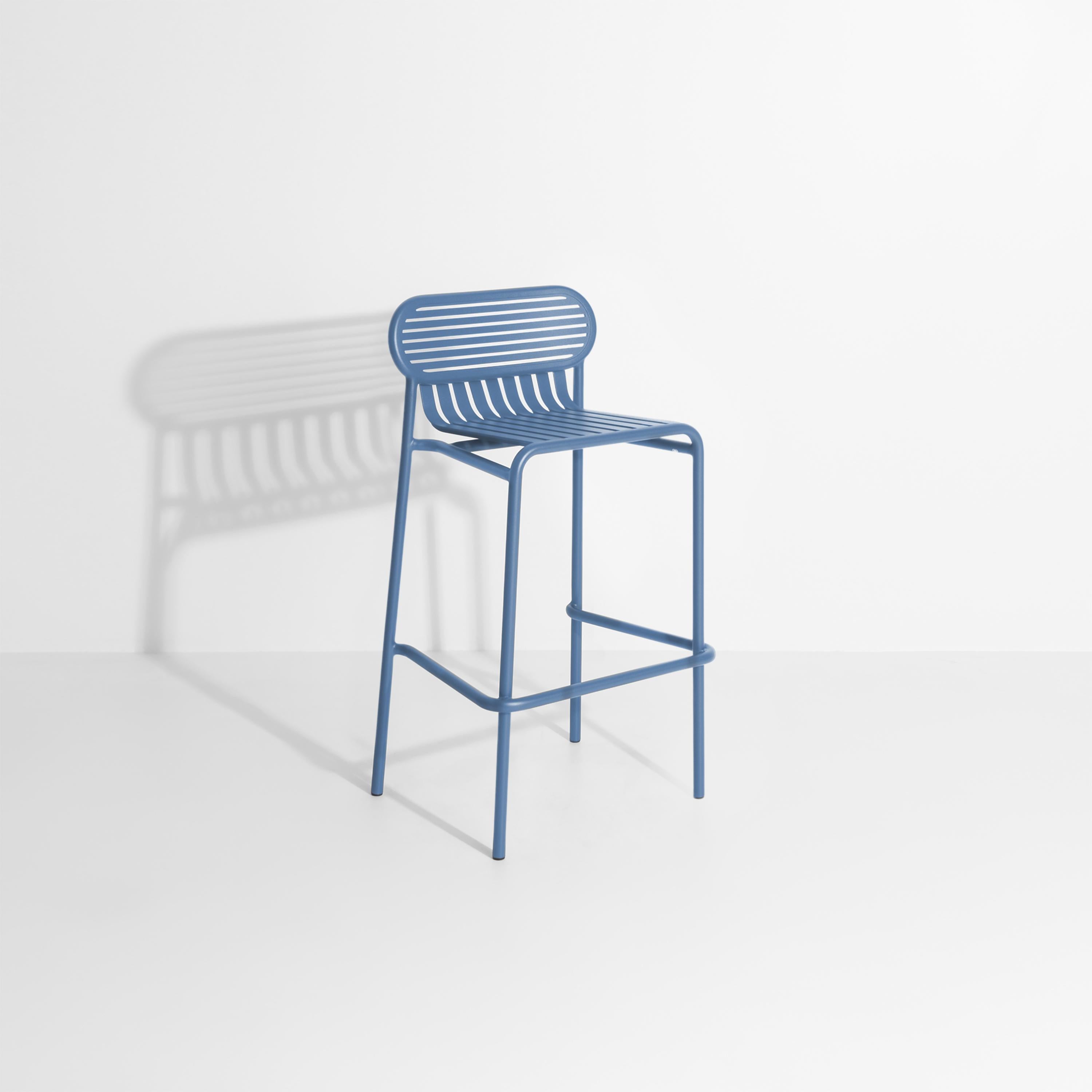 Petite Friture Week-End Bar Stool in Azur Blue Aluminium by Studio BrichetZiegler, 2017

The week-end collection is a full range of outdoor furniture, in aluminium grained epoxy paint, matt finish, that includes 18 functions and 8 colours for the