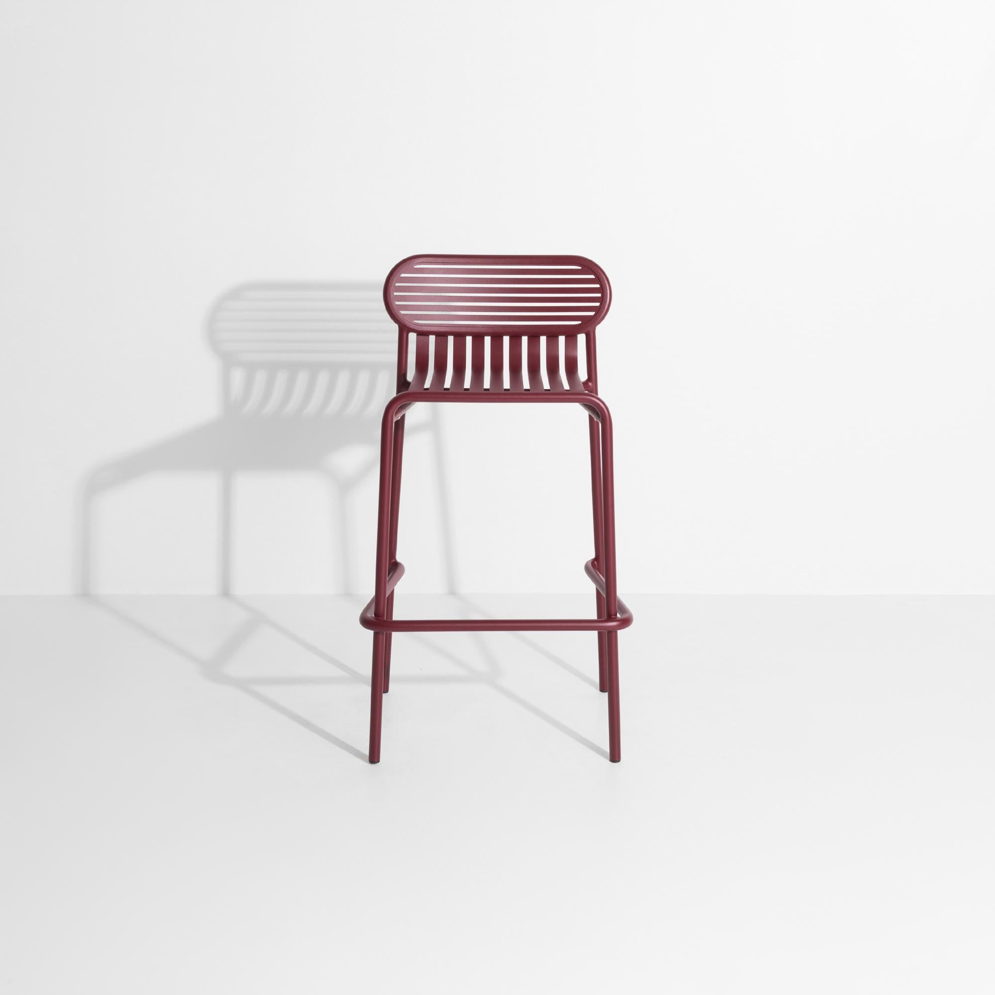 Petite Friture Week-End Bar Stool in Burgundy Aluminium by Studio BrichetZiegler In New Condition For Sale In Brooklyn, NY