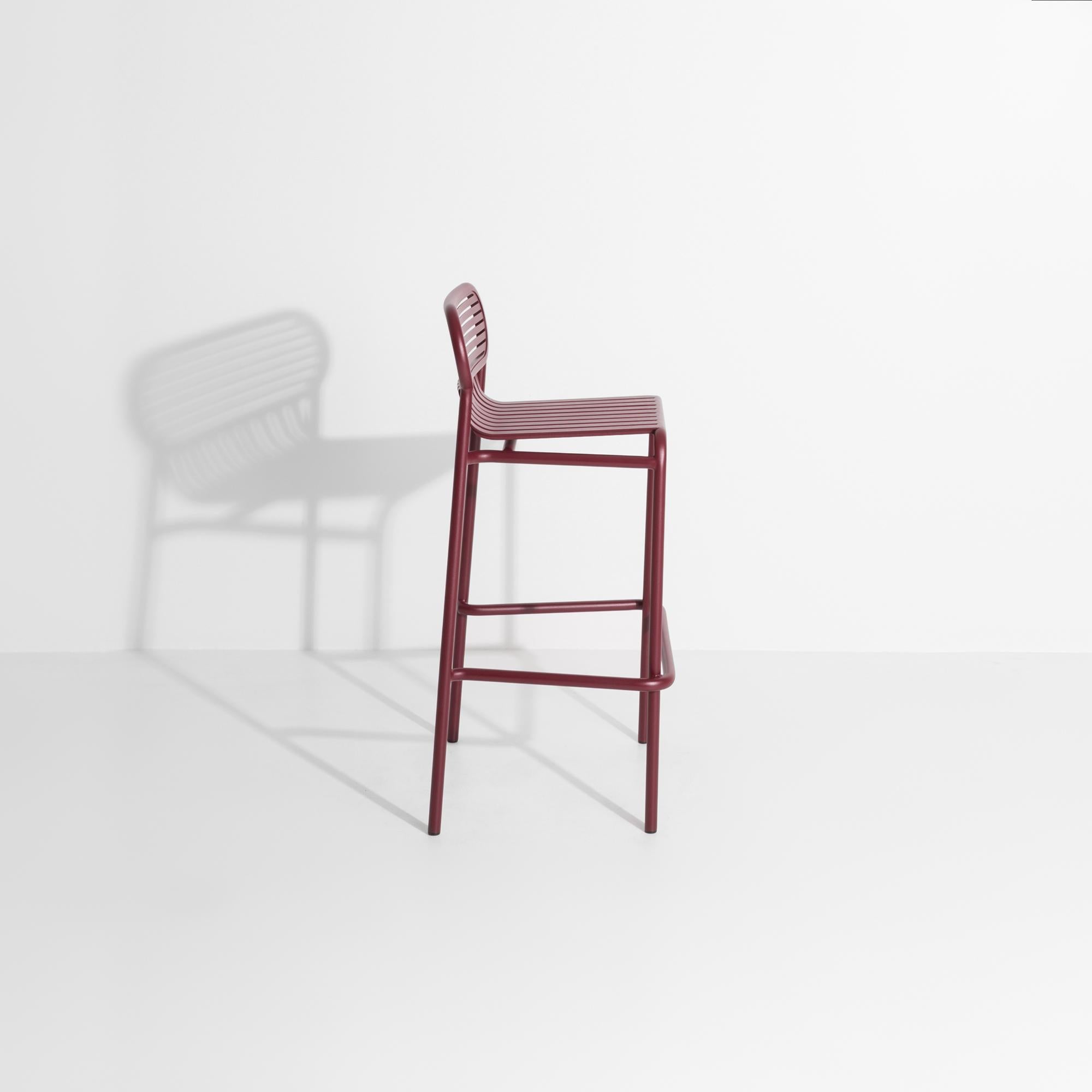 Aluminum Petite Friture Week-End Bar Stool in Burgundy Aluminium by Studio BrichetZiegler For Sale