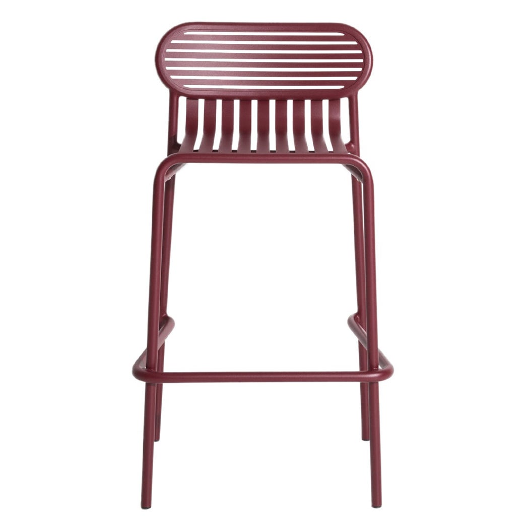 Petite Friture Week-End Bar Stool in Burgundy Aluminium by Studio BrichetZiegler For Sale