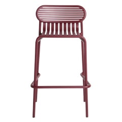 Petit tabouret de bar Week-end Friture en aluminium bourgogne de Studio BrichetZiegler
