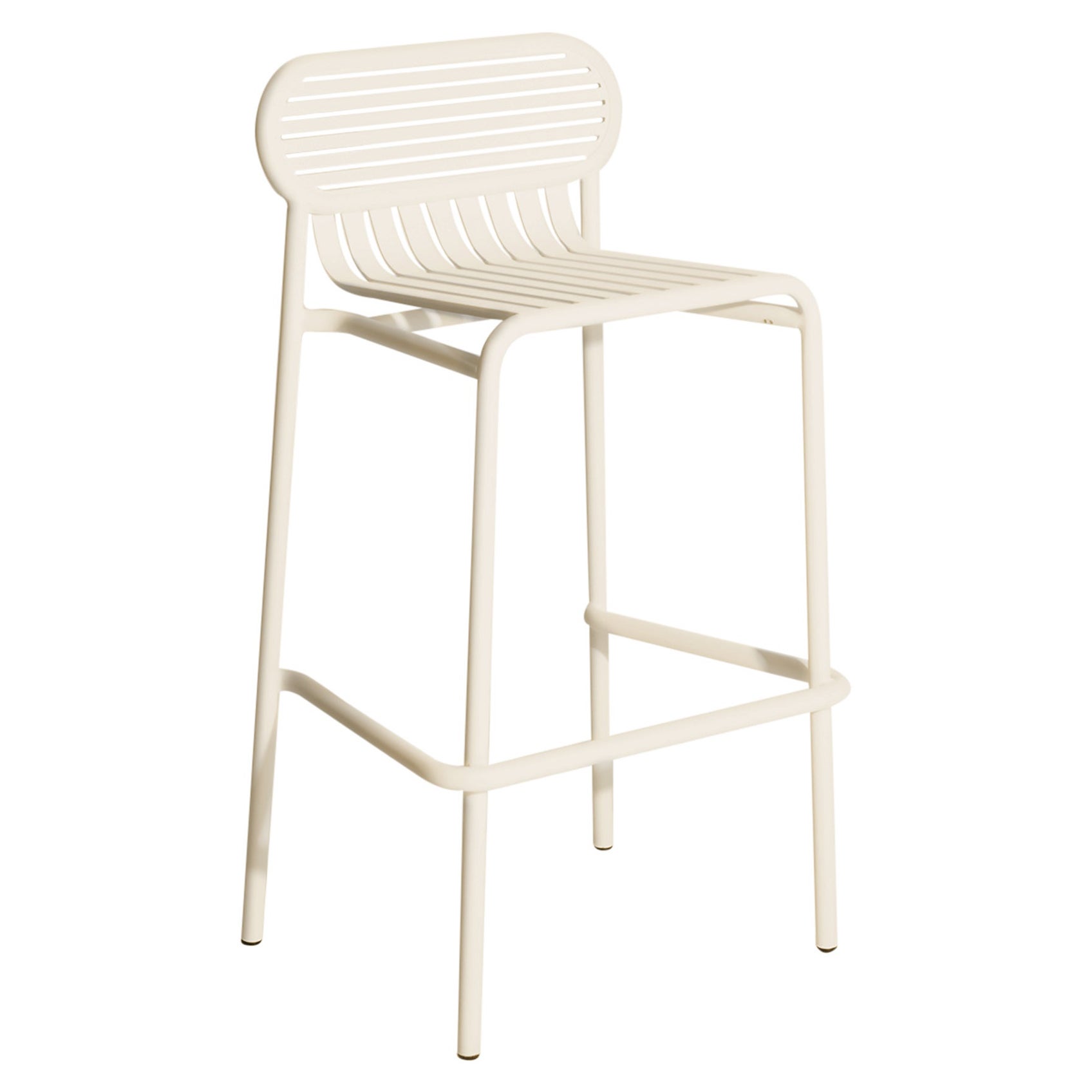 Petit tabouret de bar Week-end en aluminium ivoire de Studio BrichetZiegler