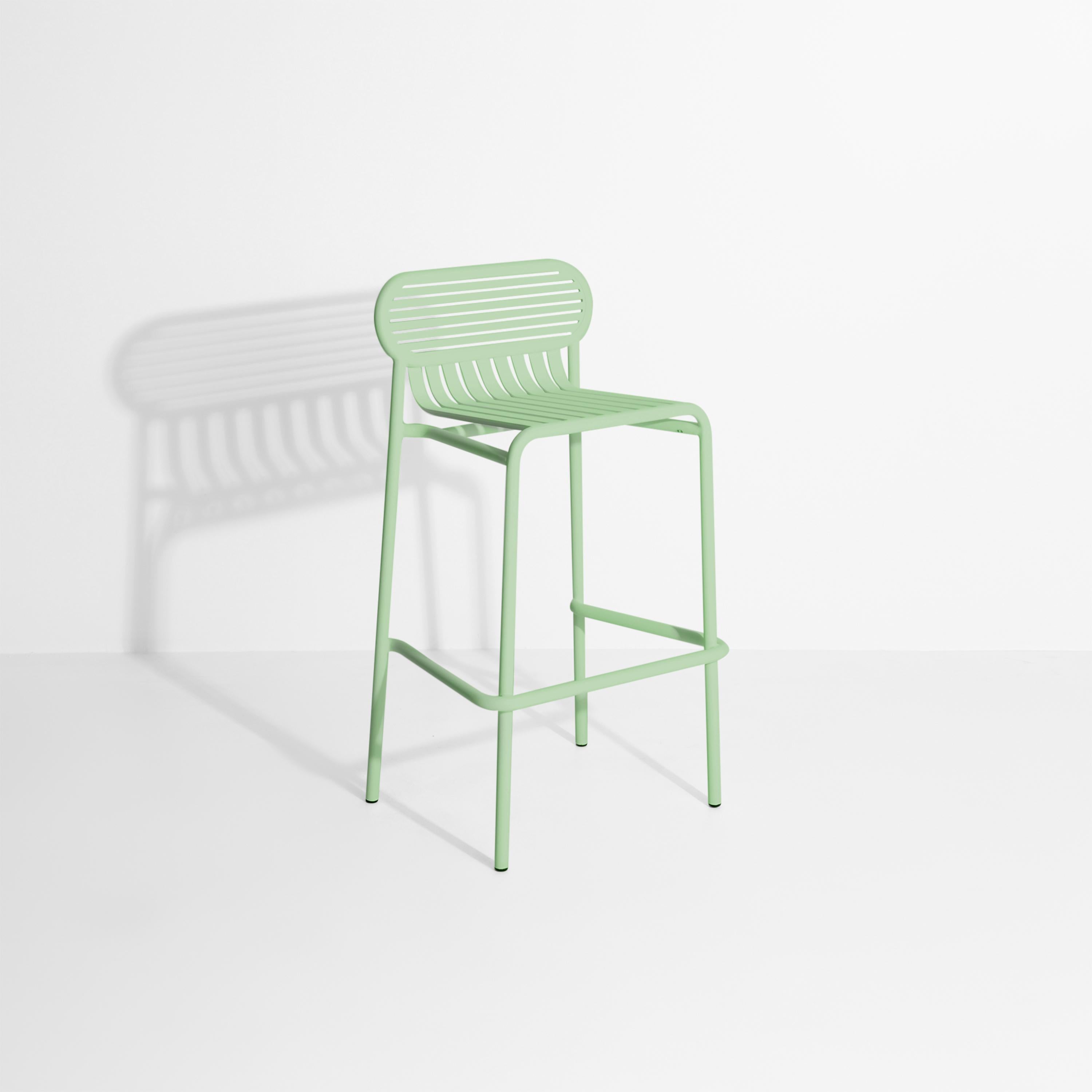 Petite Friture Week-End Bar Stool in Pastel Green Aluminium by Studio BrichetZiegler, 2017

The week-end collection is a full range of outdoor furniture, in aluminium grained epoxy paint, matt finish, that includes 18 functions and 8 colours for