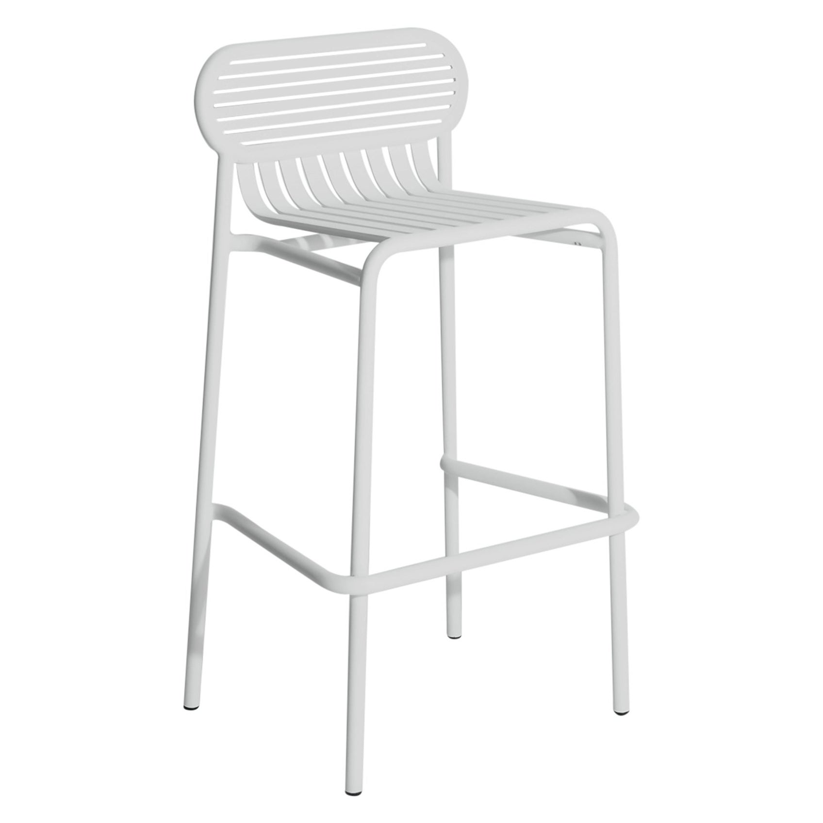 Petit tabouret de bar Week-end Friture en aluminium gris perlé, 2017