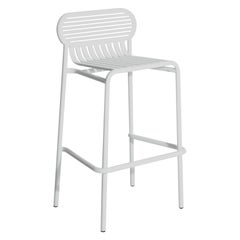 Petit tabouret de bar Week-end Friture en aluminium gris perlé, 2017