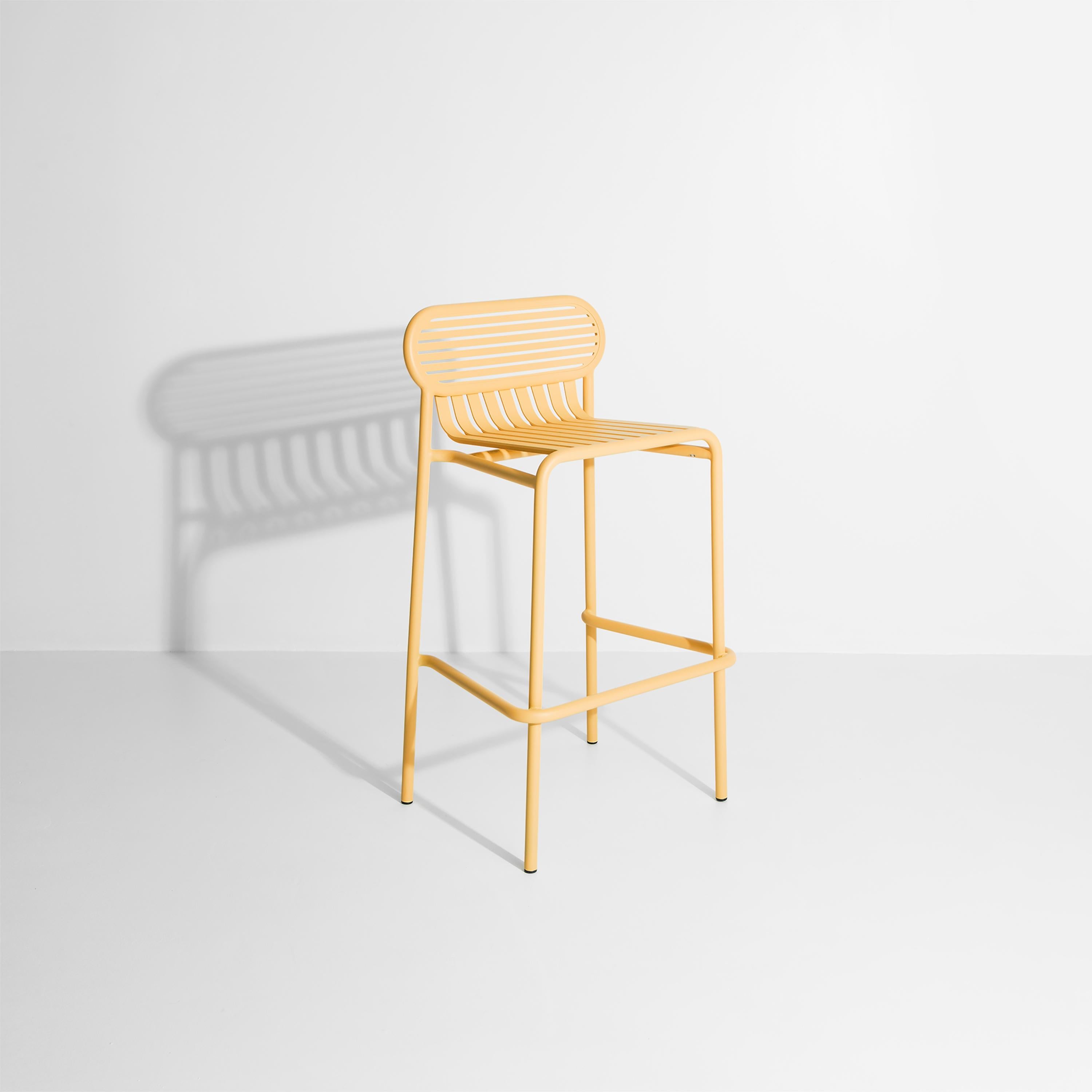 Petite Friture Week-End Bar Stool in Saffron Aluminium by Studio BrichetZiegler, 2017

The week-end collection is a full range of outdoor furniture, in aluminium grained epoxy paint, matt finish, that includes 18 functions and 8 colours for the