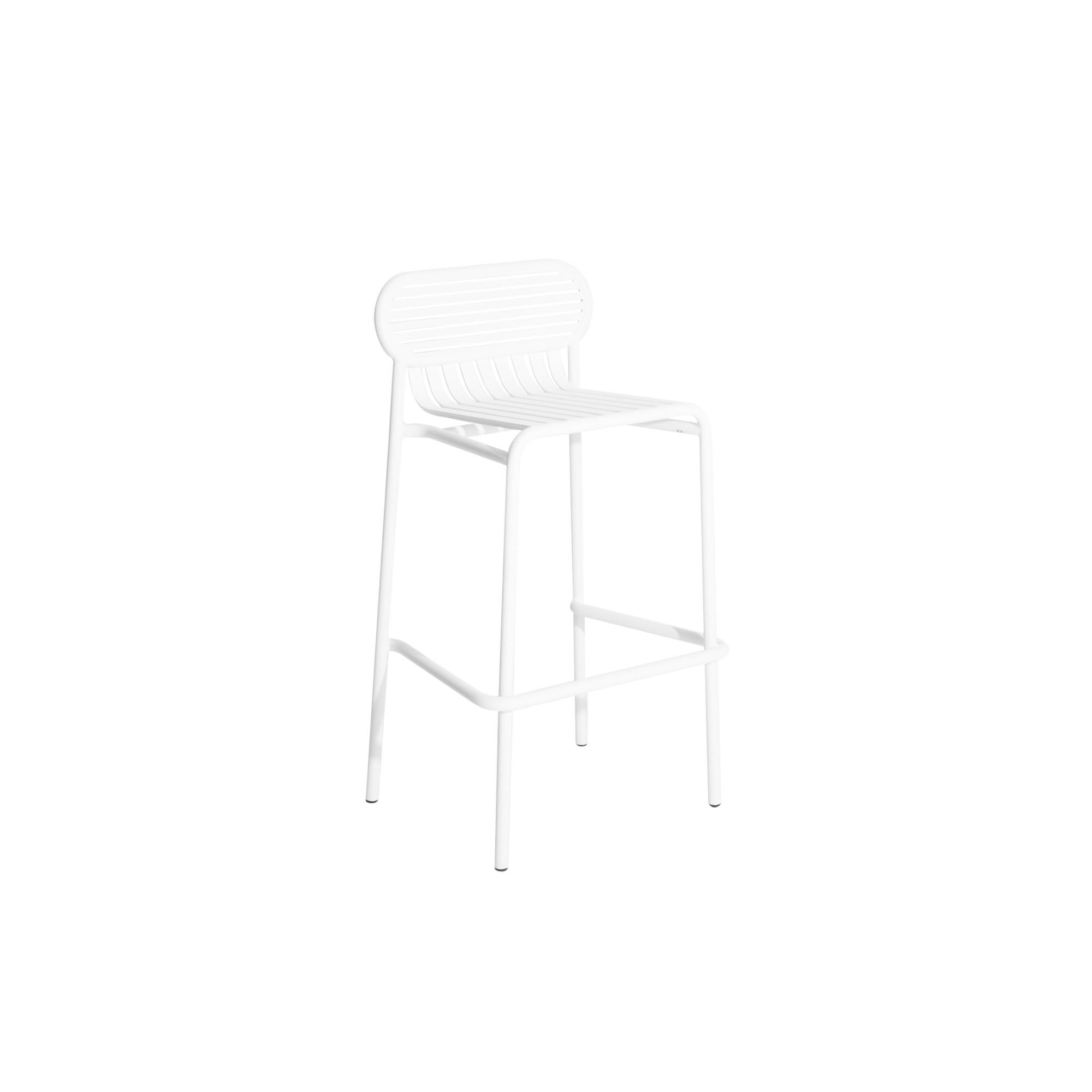 Petite Friture Week-End Bar Stool in White Aluminium by Studio BrichetZiegler, 2017

The week-end collection is a full range of outdoor furniture, in aluminium grained epoxy paint, matt finish, that includes 18 functions and 8 colours for the