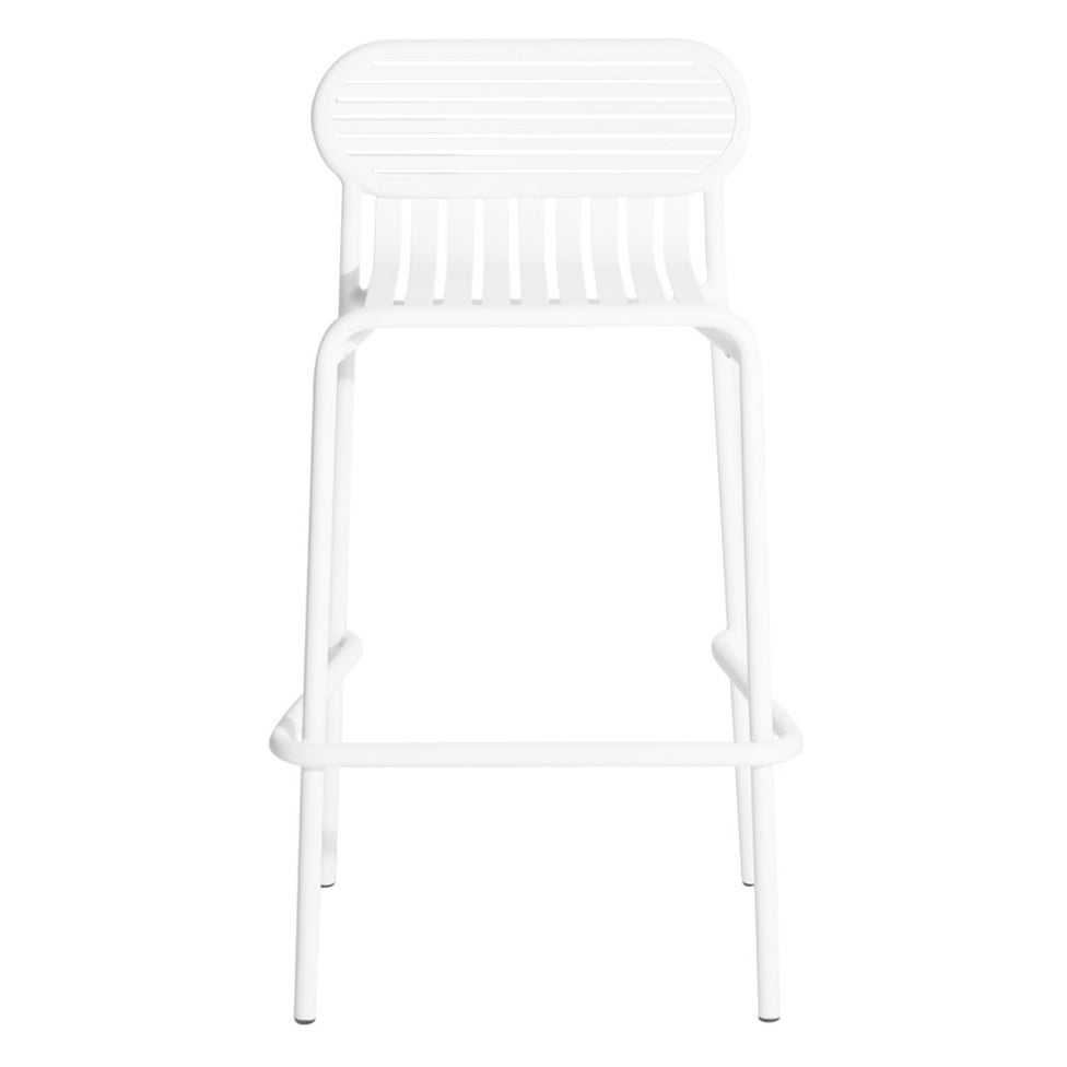 Petit tabouret de bar Week-end Friture en aluminium blanc de Studio BrichetZiegler