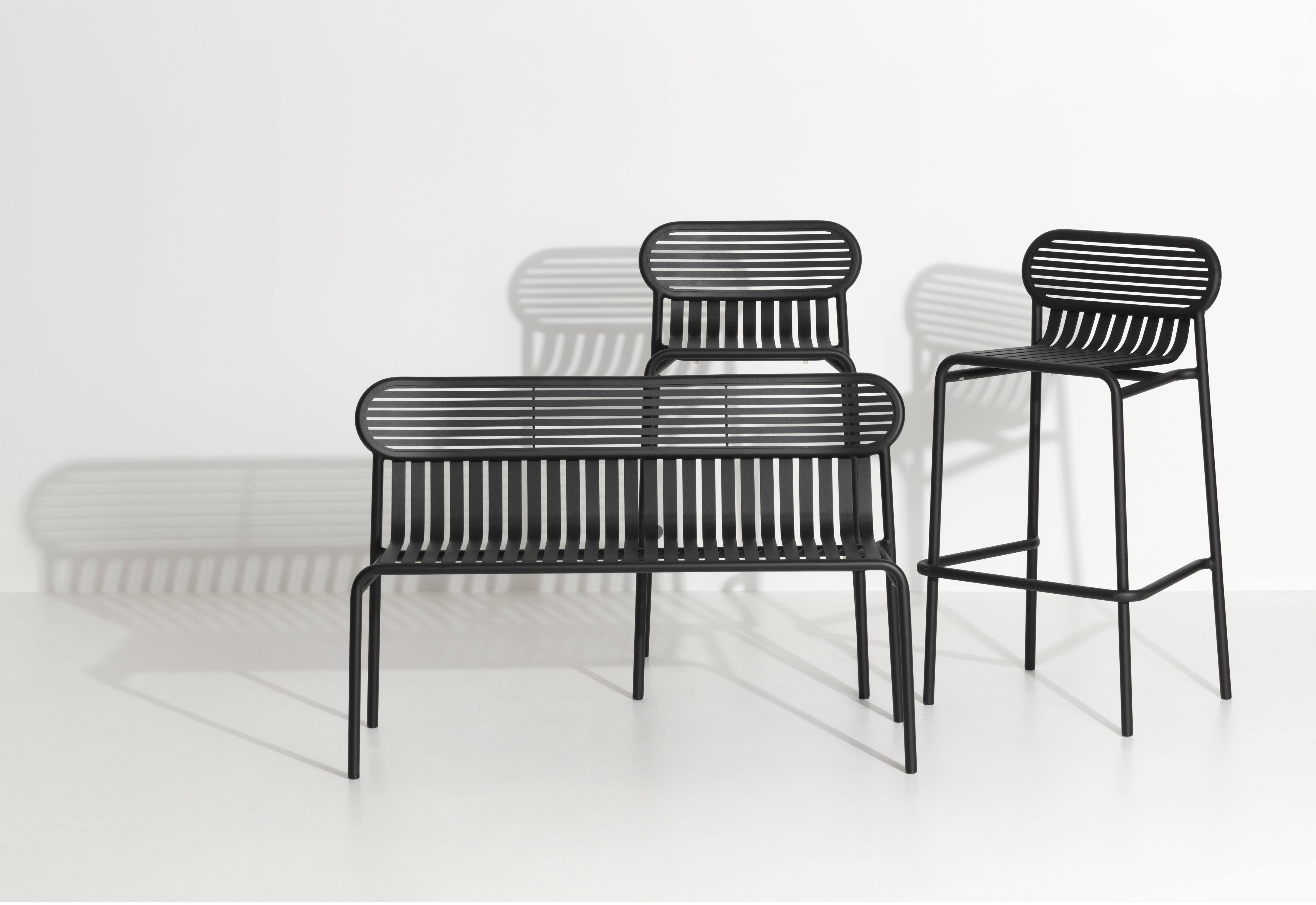Chinese Petite Friture Week-End Bench in Anthracite Aluminium by Studio BrichetZiegler For Sale