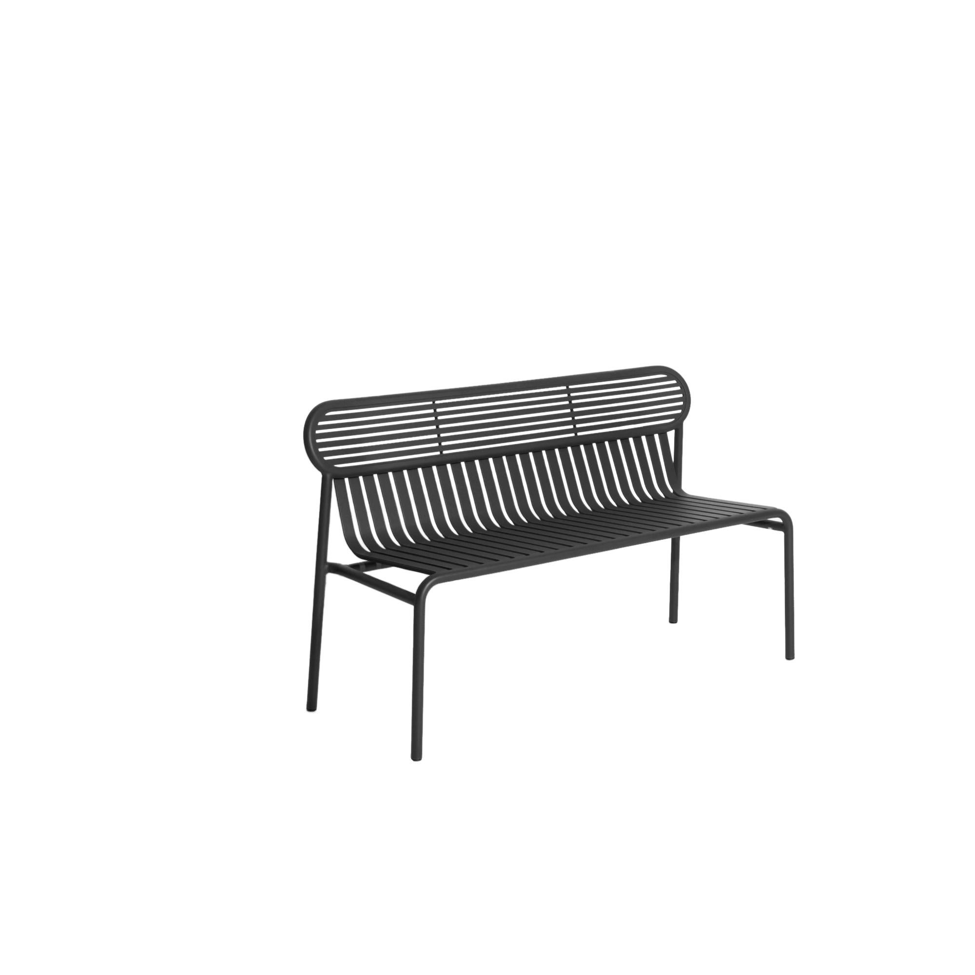 Petite Friture Week-End Bench in Black Aluminium by Studio BrichetZiegler, 2017

The week-end collection is a full range of outdoor furniture, in aluminium grained epoxy paint, matt finish, that includes 18 functions and 8 colours for the retail