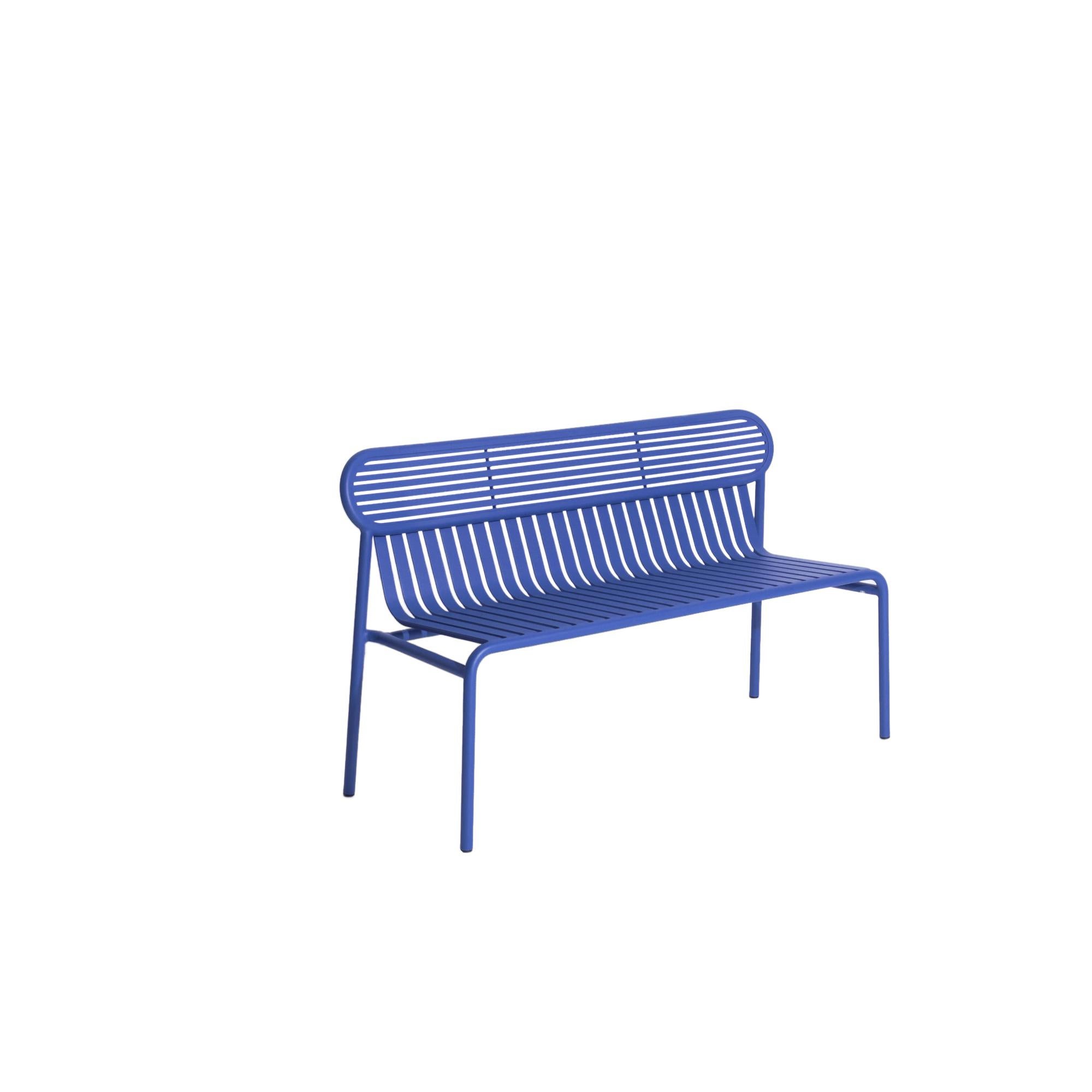 Petite Friture Week-End Bench in Blue Aluminium by Studio BrichetZiegler, 2017

The week-end collection is a full range of outdoor furniture, in aluminium grained epoxy paint, matt finish, that includes 18 functions and 8 colours for the retail