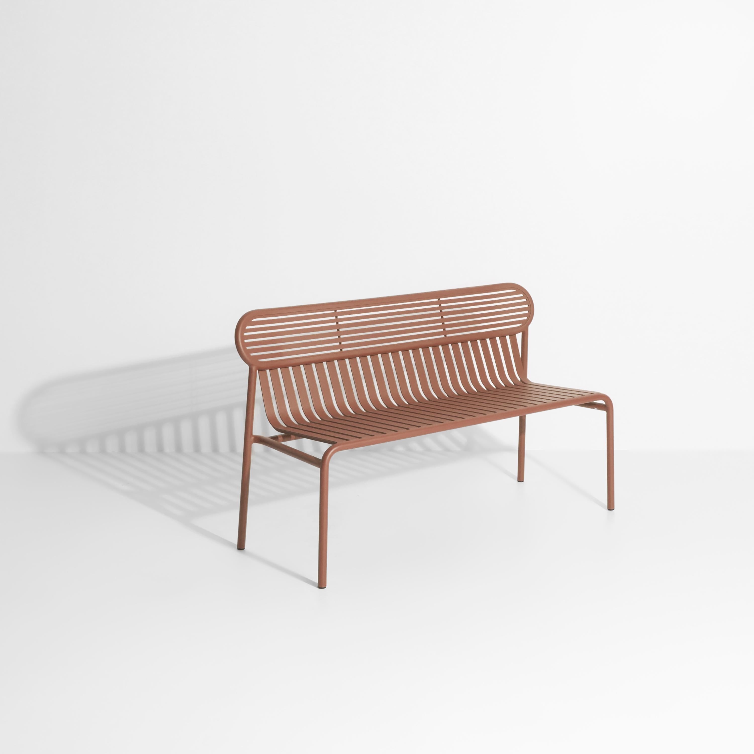 Petite Friture Week-End Bench in Terracotta Aluminium by Studio BrichetZiegler, 2017

The week-end collection is a full range of outdoor furniture, in aluminium grained epoxy paint, matt finish, that includes 18 functions and 8 colours for the