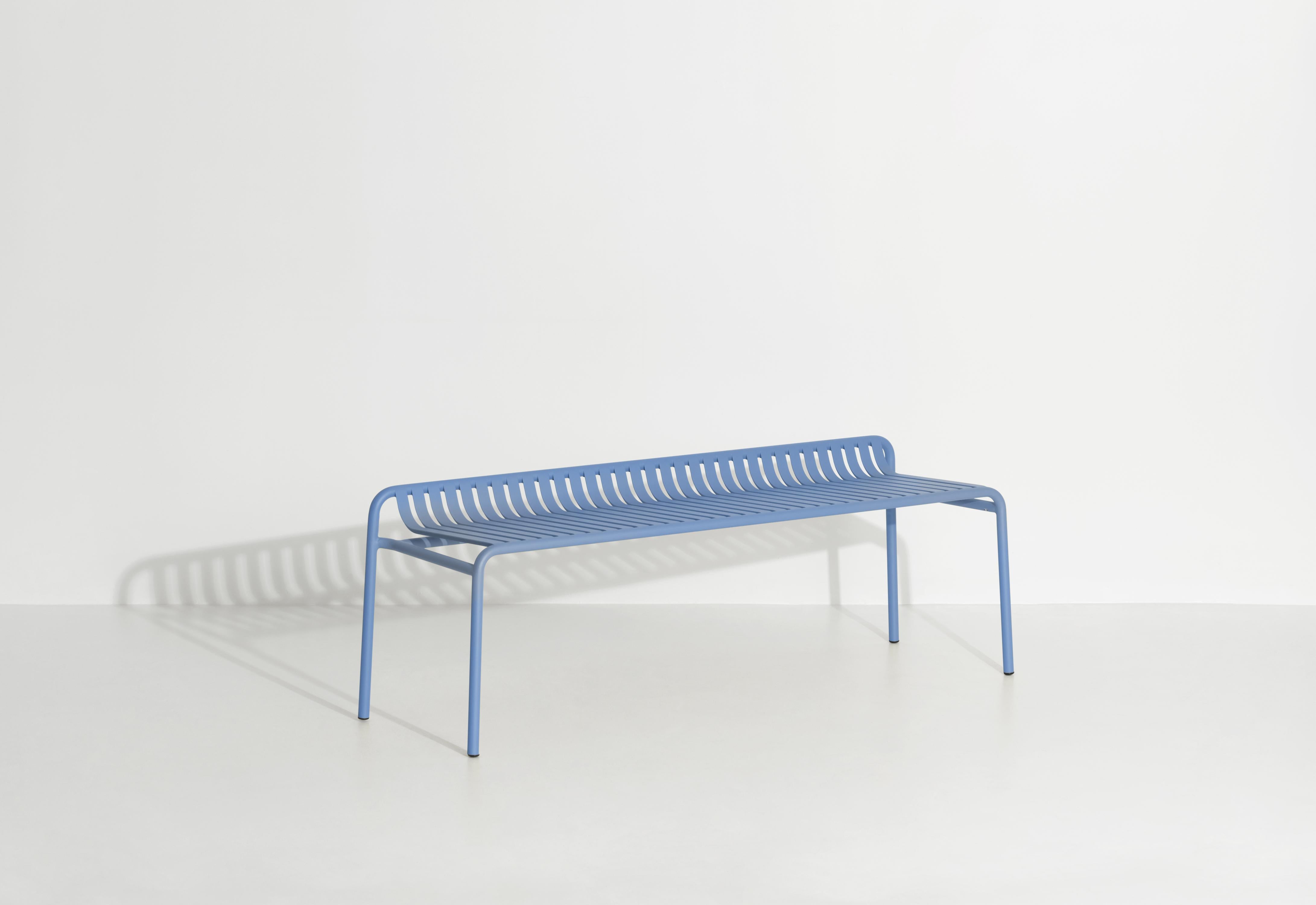 Petite Friture Week-End Bench without Back in Azur Blue Aluminium by Studio BrichetZiegler, 2017

The week-end collection is a full range of outdoor furniture, in aluminium grained epoxy paint, matt finish, that includes 18 functions and 8 colours