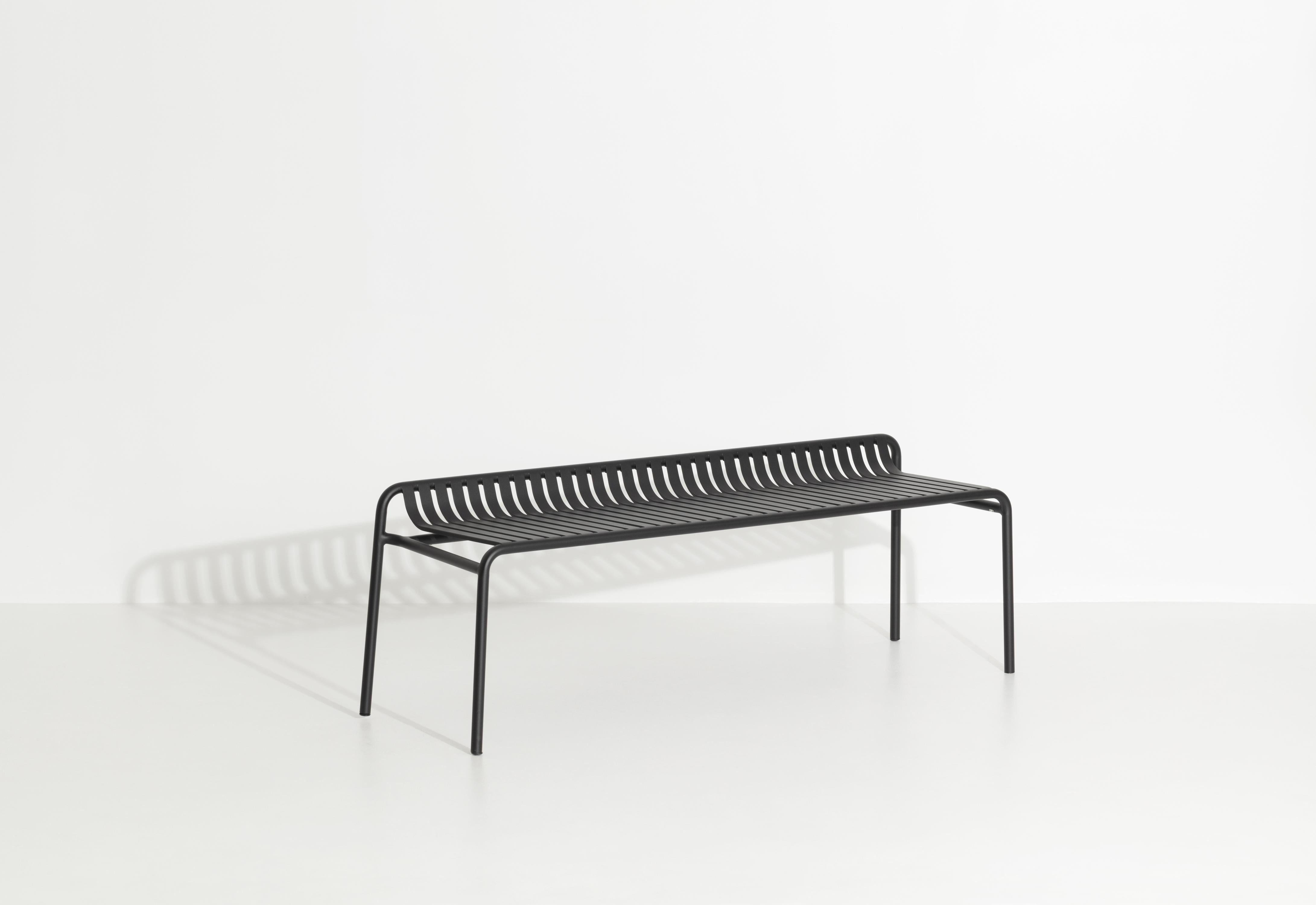 Chinese Petite Friture Week-End Bench without Back in Black Aluminium, 2017  For Sale