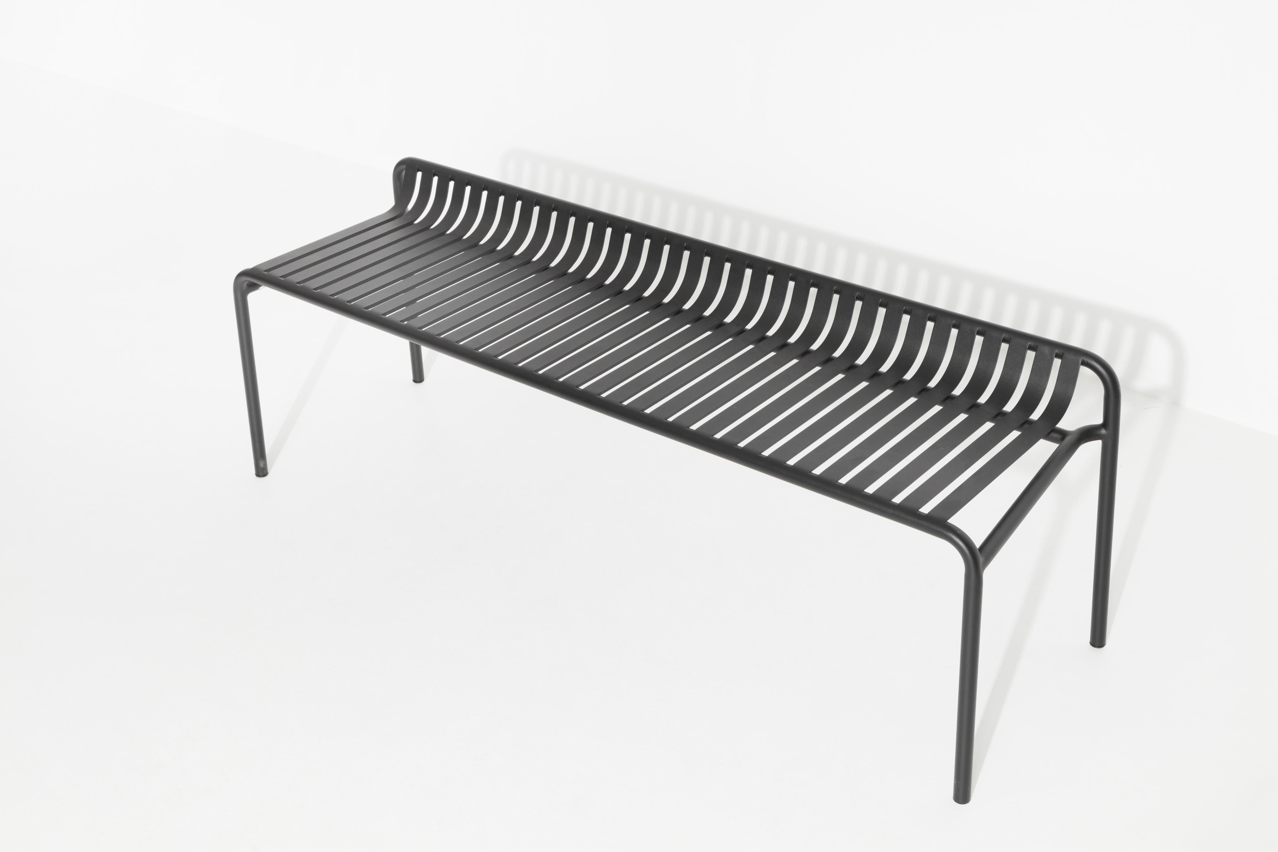Aluminum Petite Friture Week-End Bench without Back in Black Aluminium, 2017  For Sale