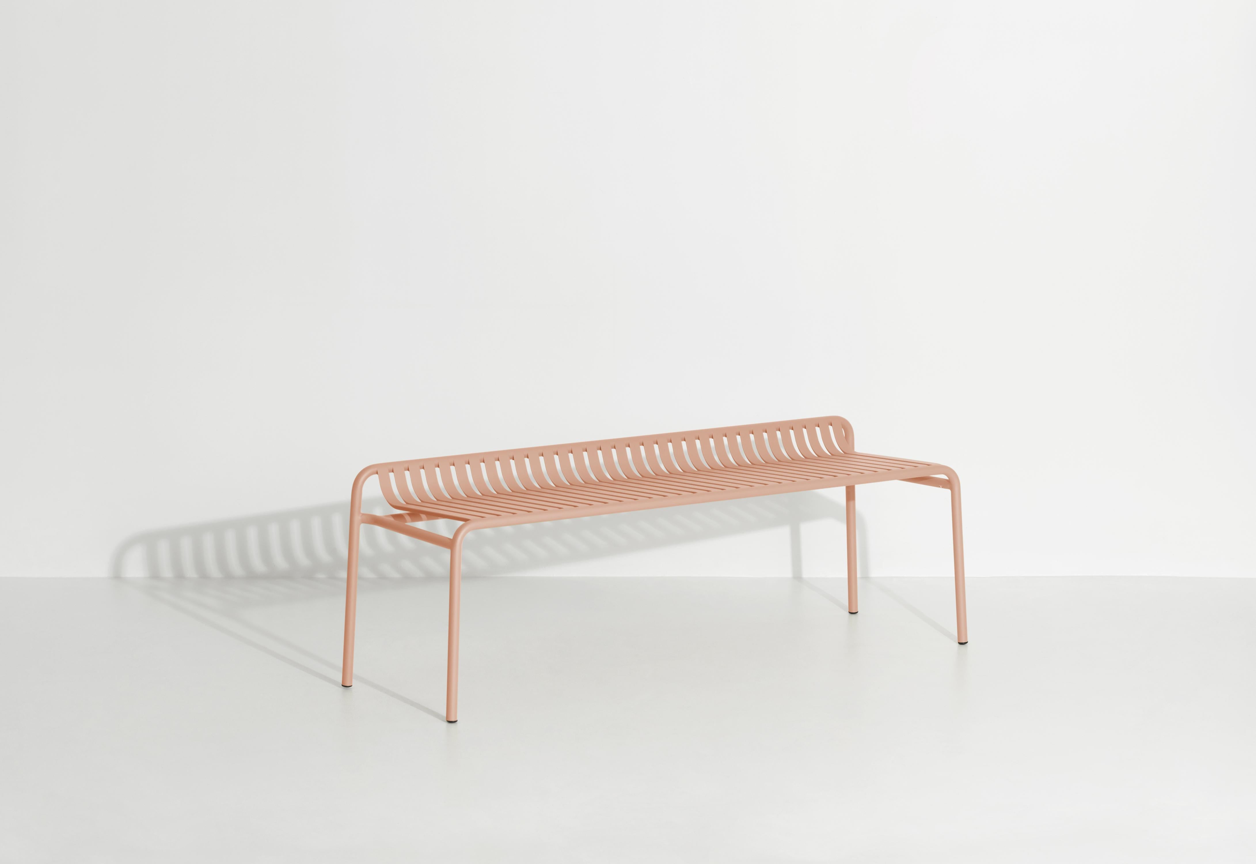 Chinese Petite Friture Week-End Bench without Back in Blush Aluminium, 2017  For Sale