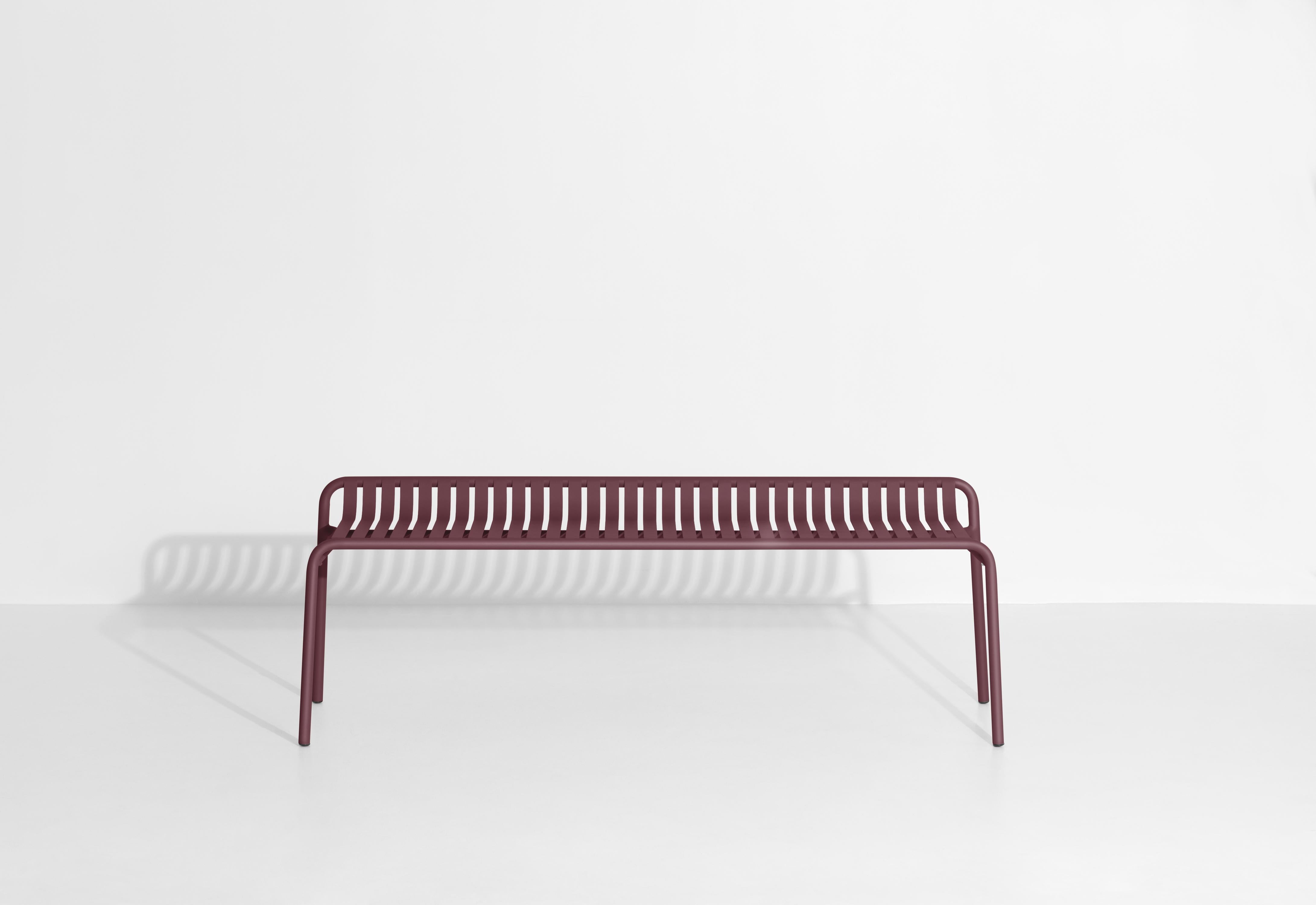 Petite Friture Week-End Bench without Back in Burgundy Aluminium, 2017  In New Condition For Sale In Brooklyn, NY