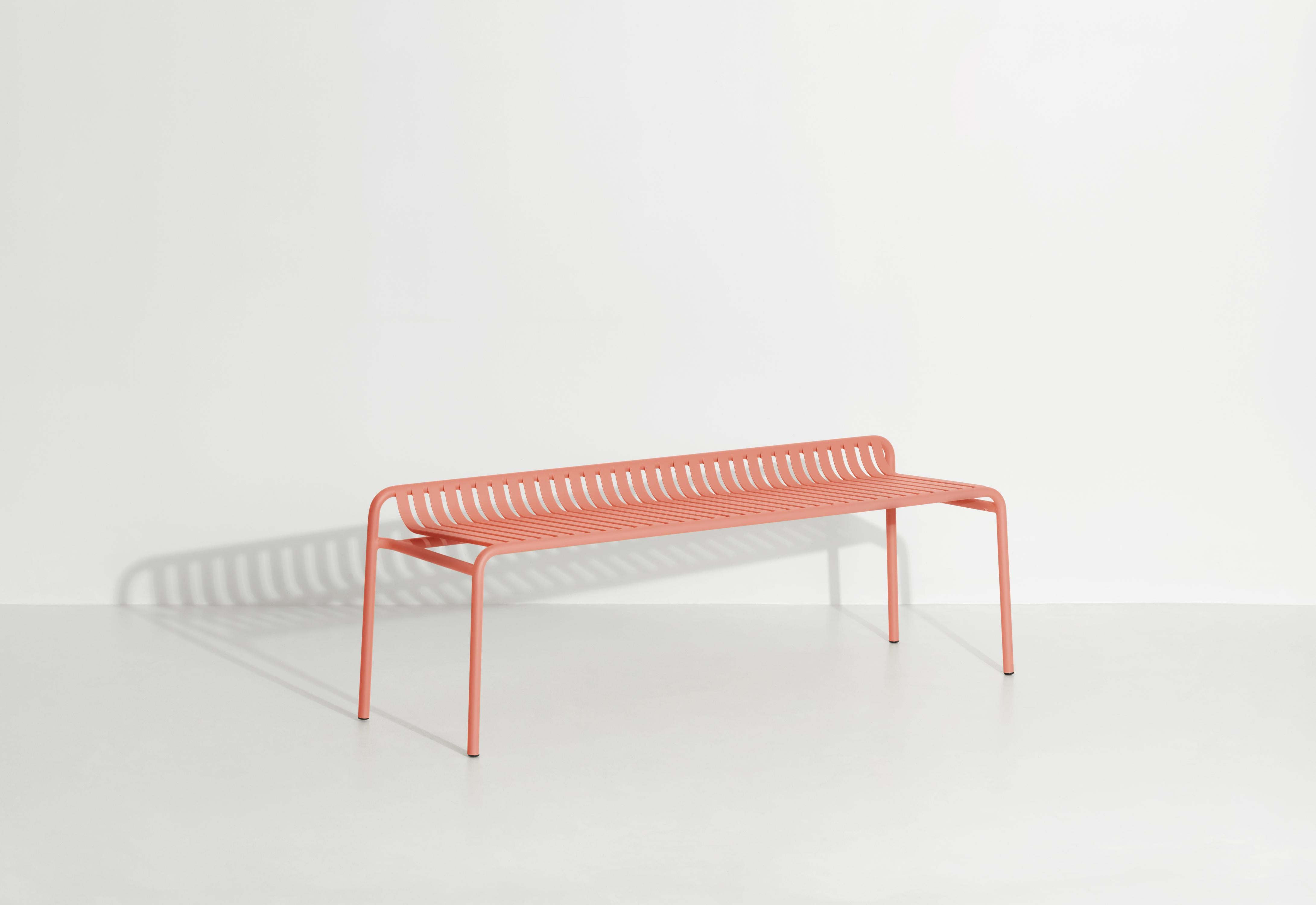 Petite Friture Week-End Bench without Back in Coral Aluminium by Studio BrichetZiegler, 2017

The week-end collection is a full range of outdoor furniture, in aluminium grained epoxy paint, matt finish, that includes 18 functions and 8 colours for