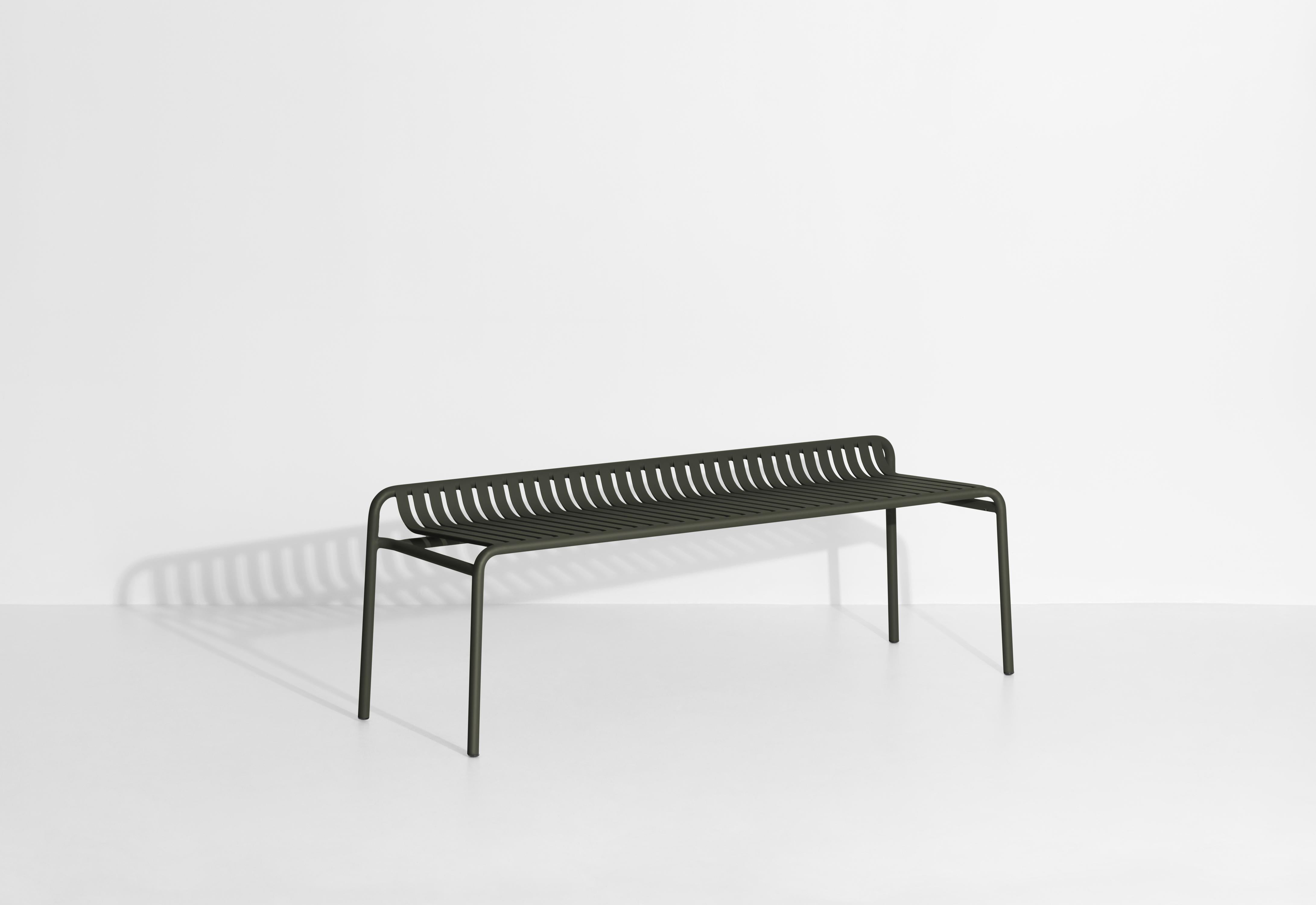 Chinese Petite Friture Week-End Bench without Back in Glass Green Aluminium, 2017  For Sale