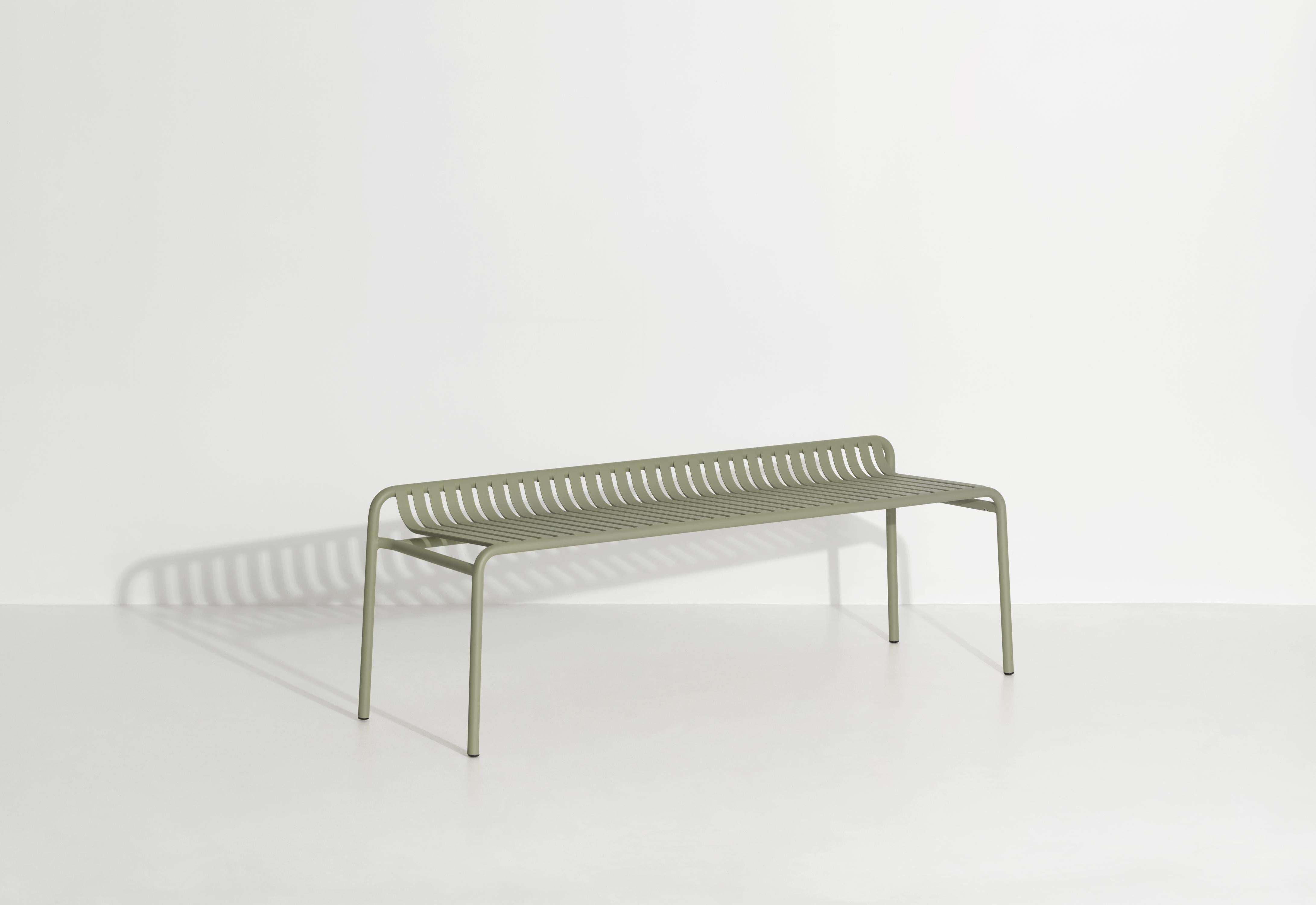 Chinese Petite Friture Week-End Bench without Back in Jade Green Aluminium, 2017  For Sale