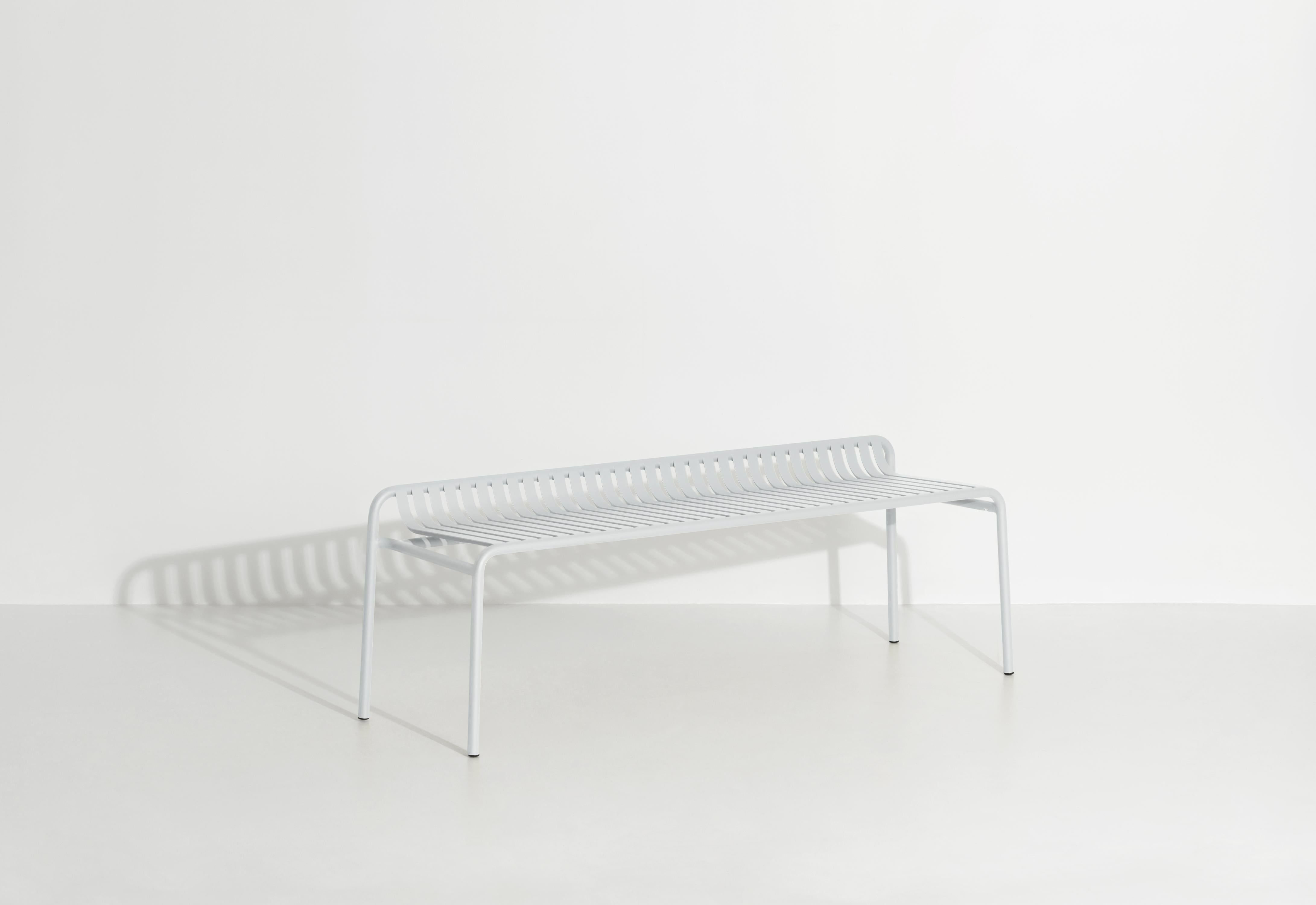 Petite Friture Week-End Bench without Back in Pearl Grey Aluminium by Studio BrichetZiegler, 2017

The week-end collection is a full range of outdoor furniture, in aluminium grained epoxy paint, matt finish, that includes 18 functions and 8