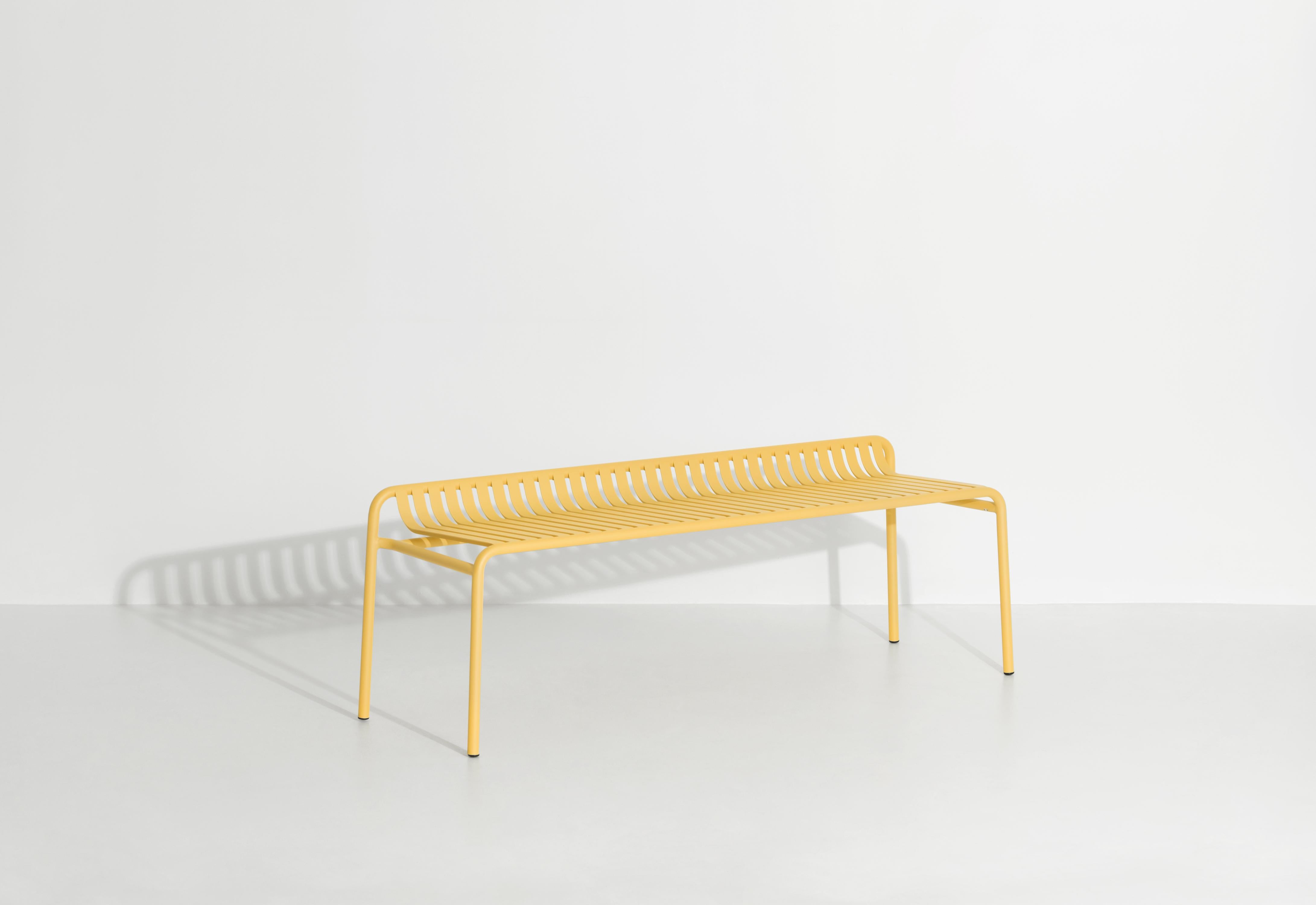 Petite Friture Week-End Bench without Back in Saffron Aluminium by Studio BrichetZiegler, 2017

The week-end collection is a full range of outdoor furniture, in aluminium grained epoxy paint, matt finish, that includes 18 functions and 8 colours